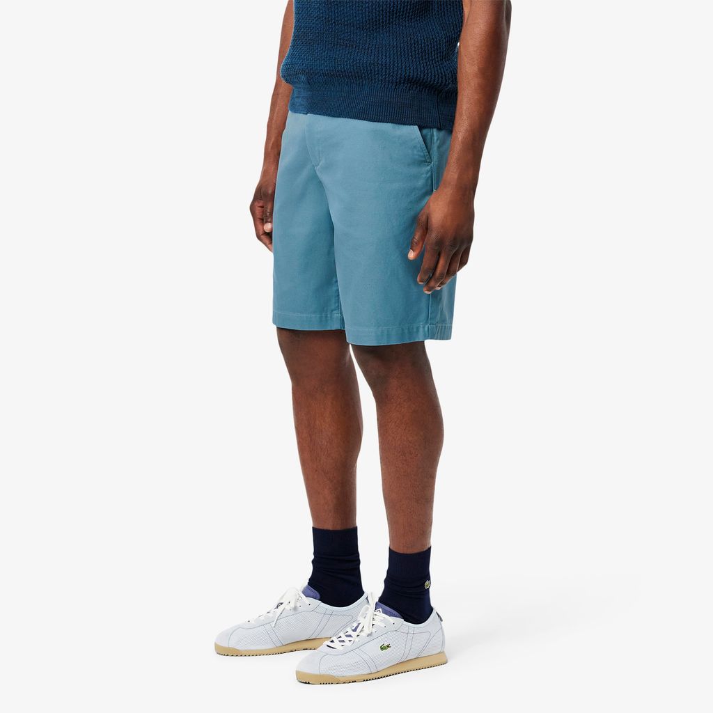 Quần Ngắn Bermuda Lacoste Nam Ống Suông Chất Liệu Gabardine Chino