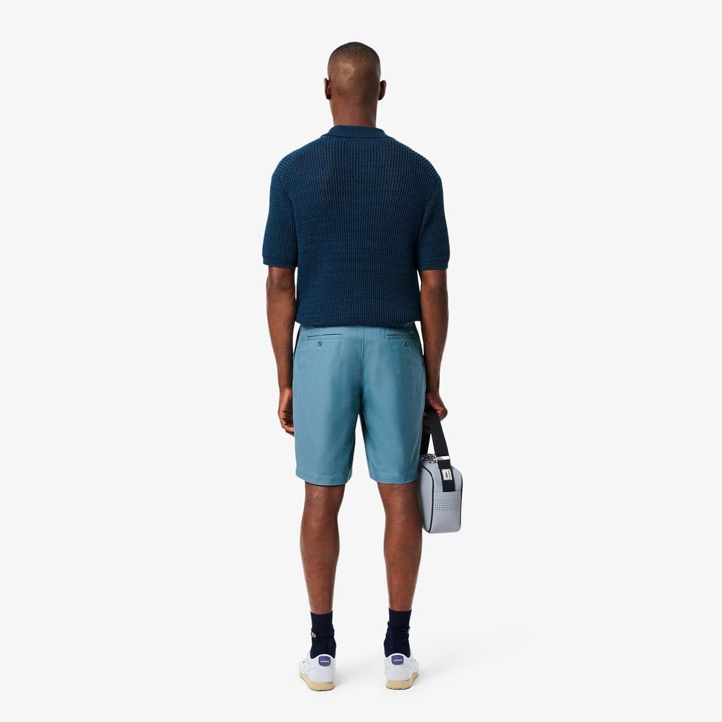 Quần Ngắn Bermuda Lacoste Nam Ống Suông Chất Liệu Gabardine Chino