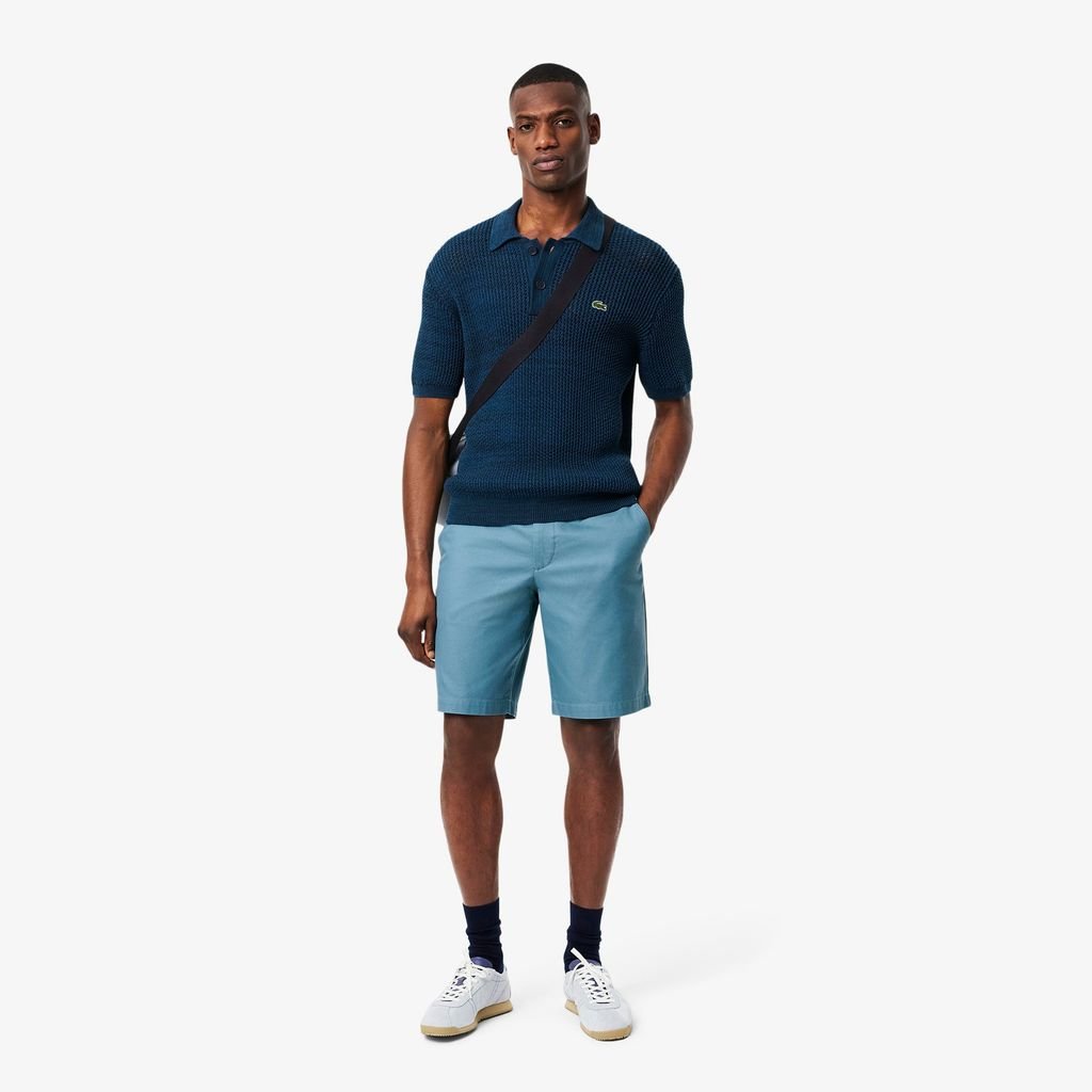 Quần Ngắn Bermuda Lacoste Nam Ống Suông Chất Liệu Gabardine Chino