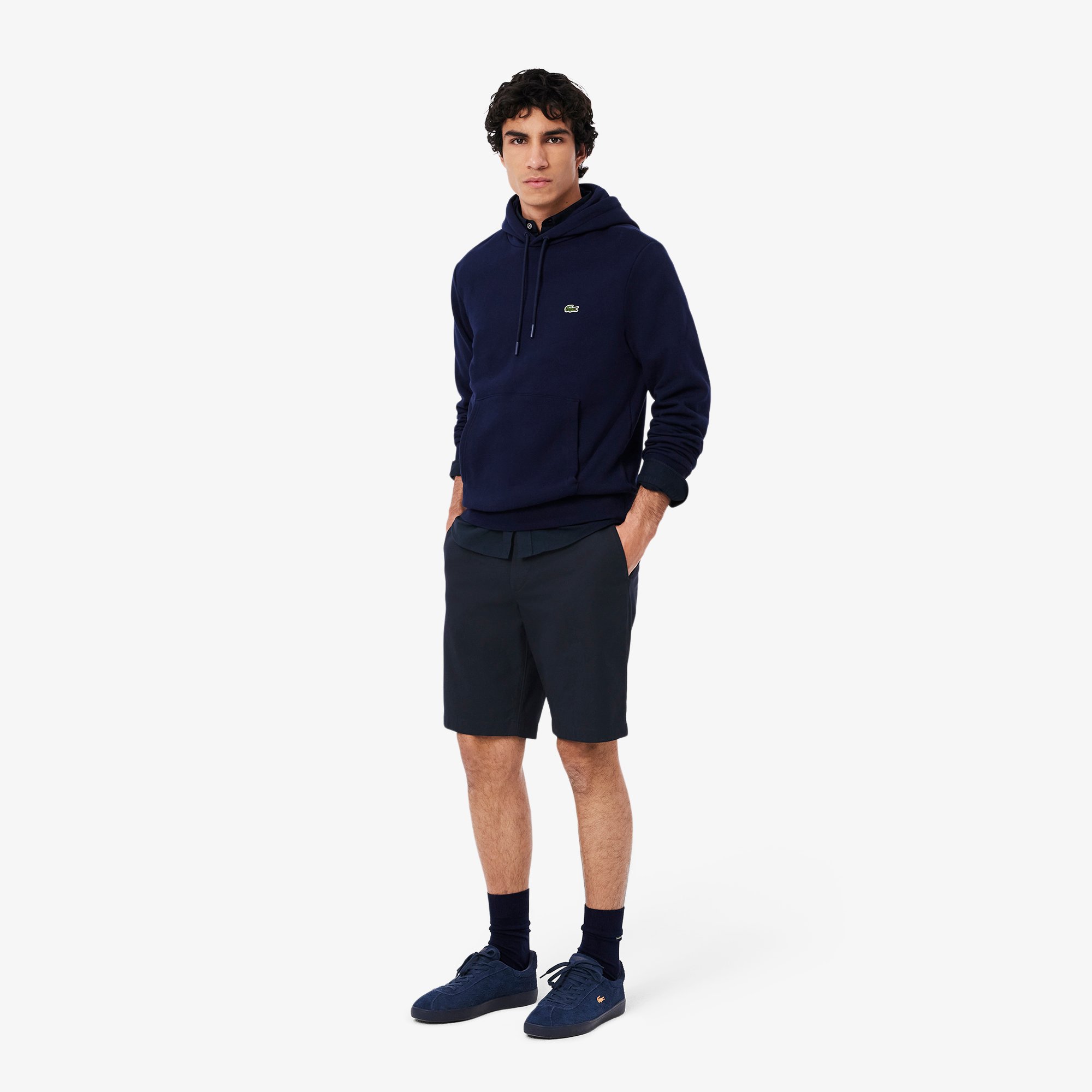 Quần Ngắn Bermuda Lacoste Nam Ống Suông Chất Liệu Gabardine Chino