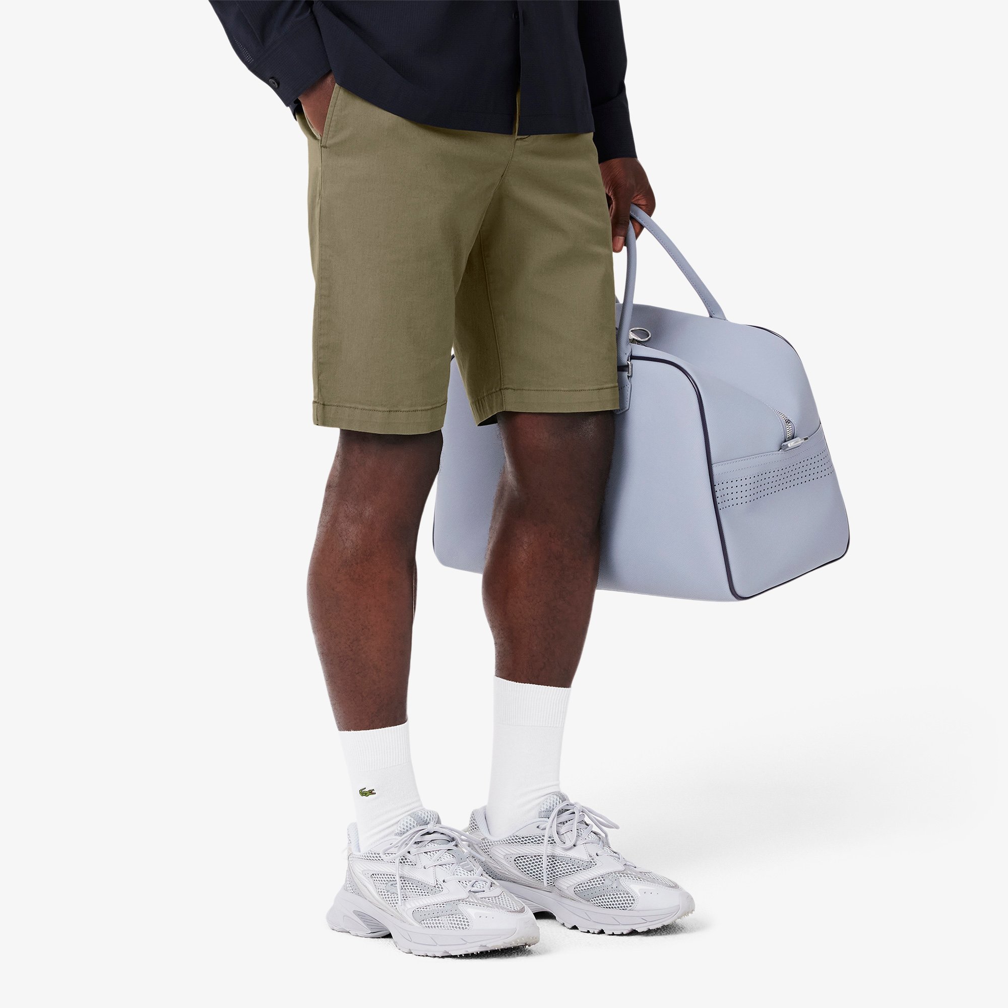 Quần Ngắn Lacoste Nam Ôm Dáng Chất Liệu Cotton Chino Co Giãn