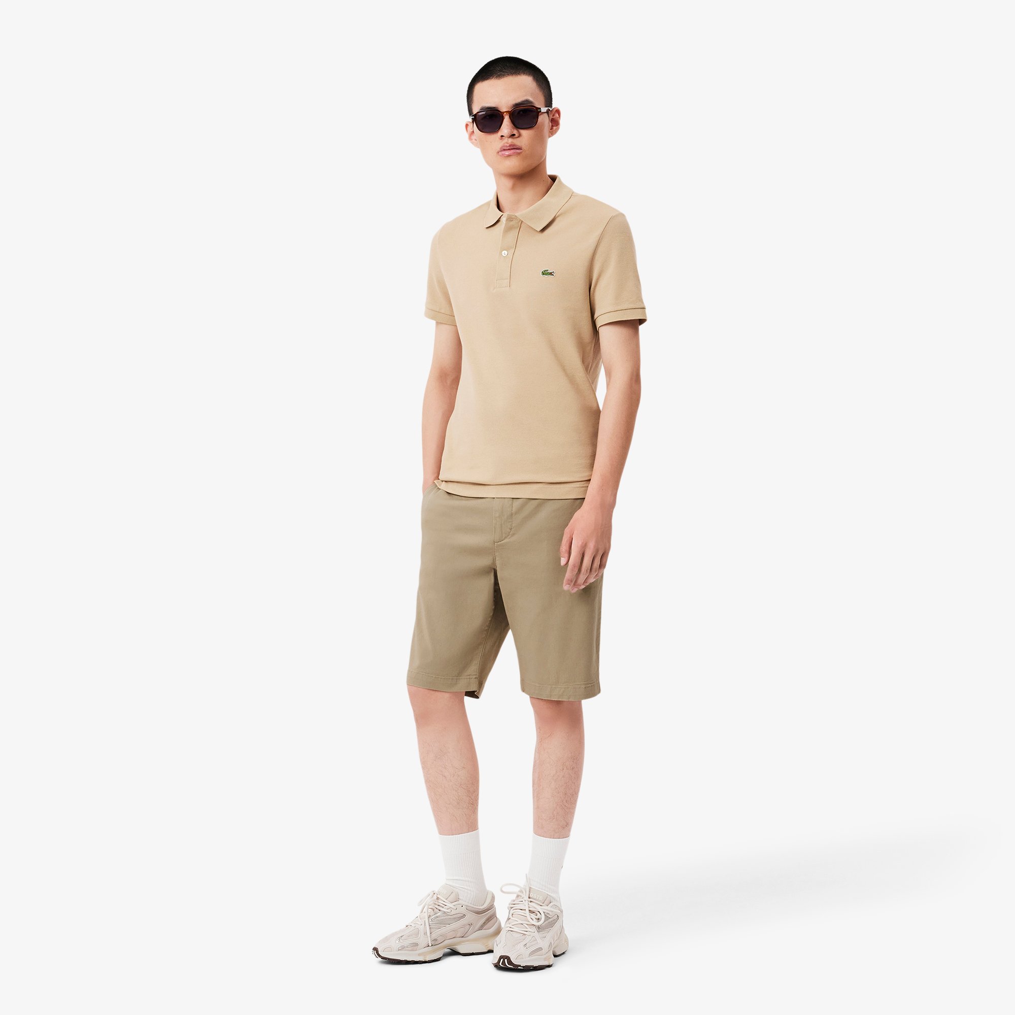 Quần Ngắn Lacoste Nam Ôm Dáng Chất Liệu Cotton Chino Co Giãn