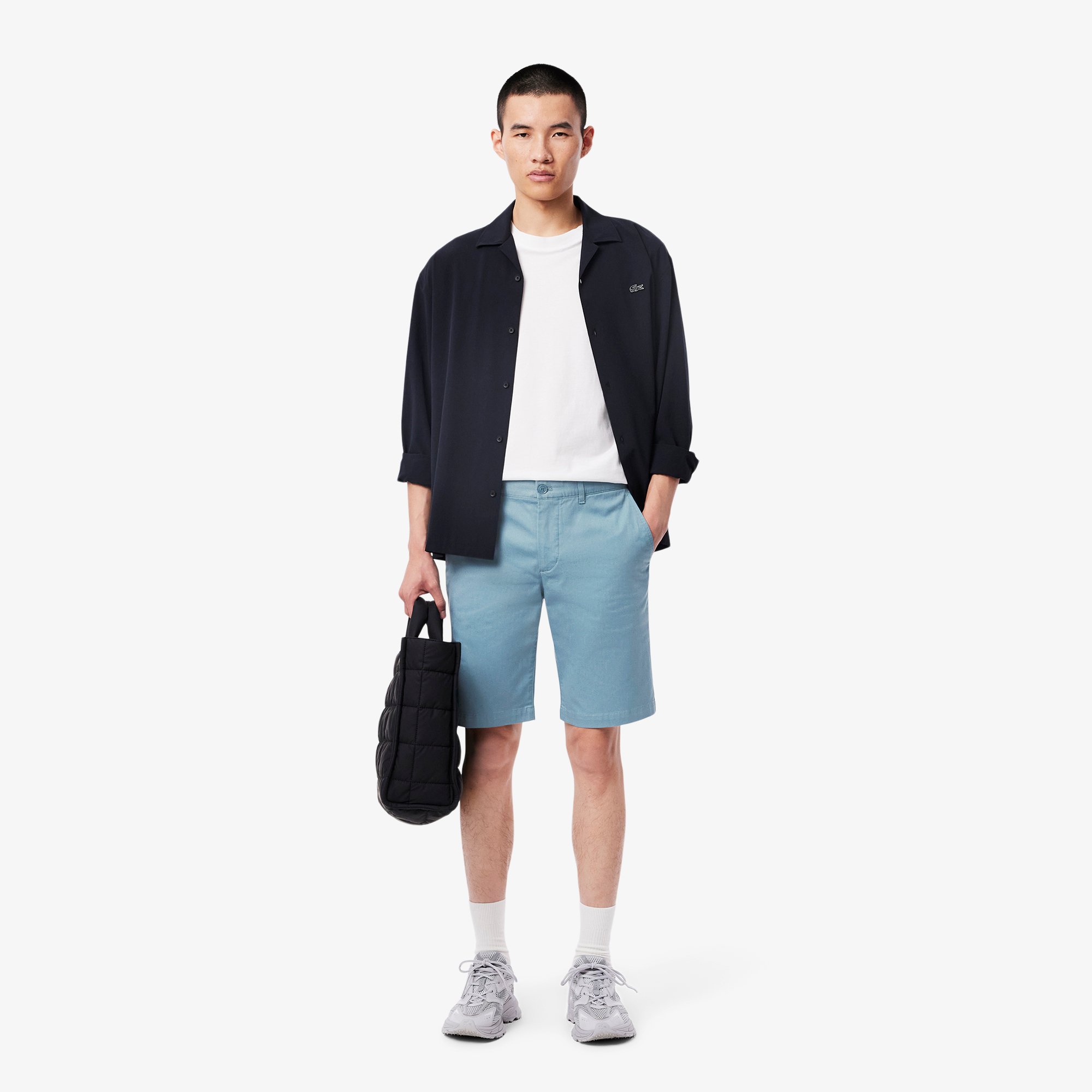 Quần Ngắn Lacoste Nam Ôm Dáng Chất Liệu Cotton Chino Co Giãn