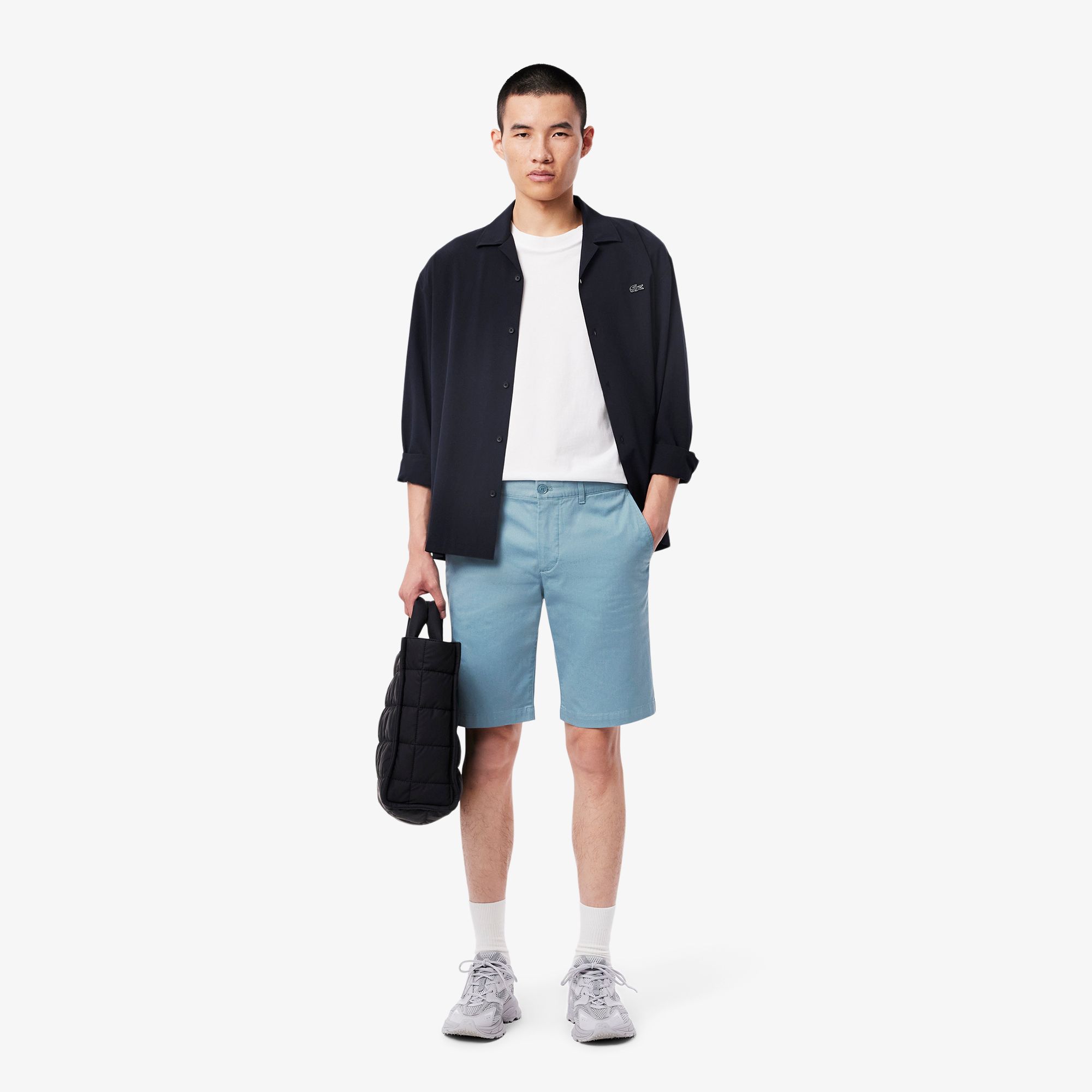Quần Ngắn Lacoste Nam Ôm Dáng Chất Liệu Cotton Chino Co Giãn