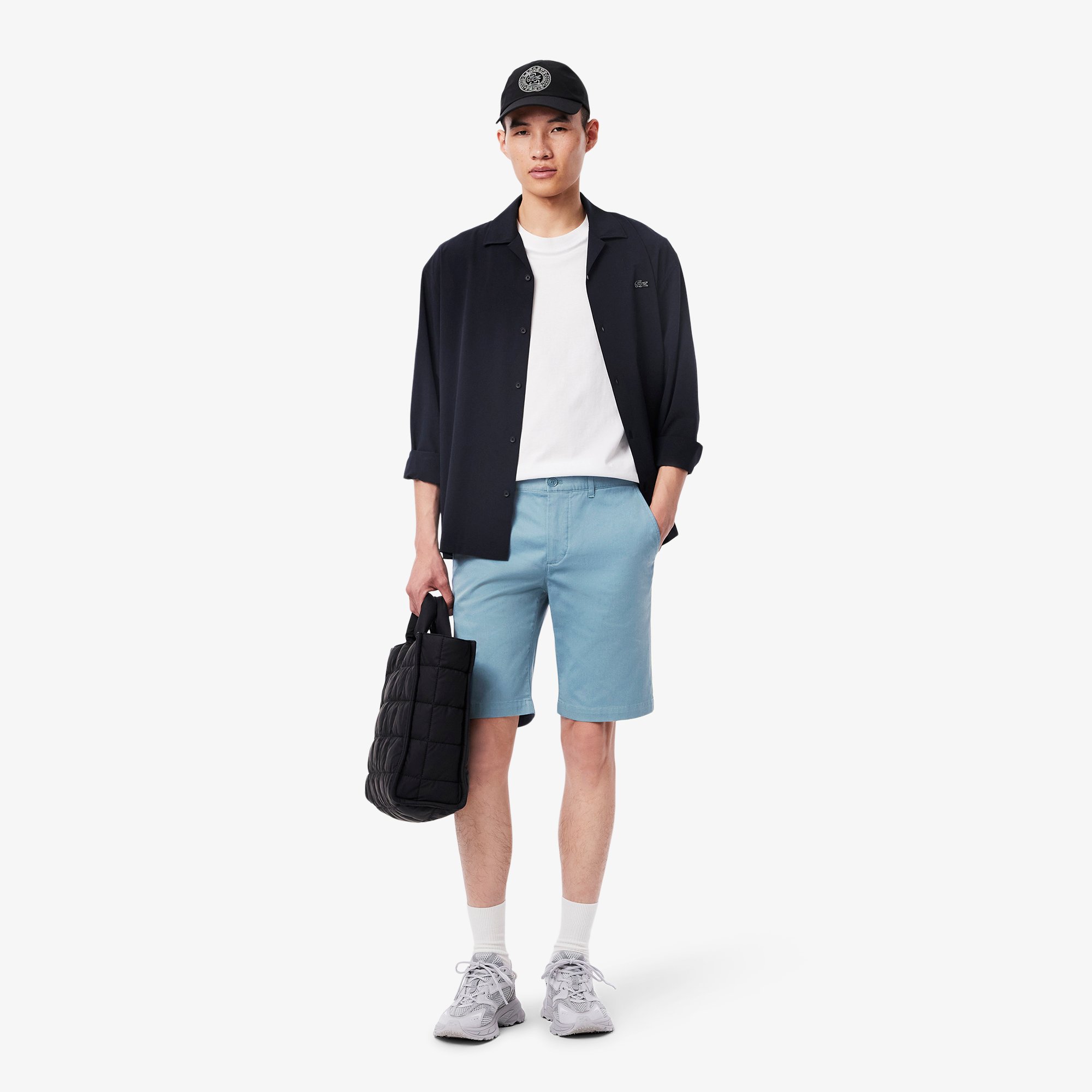 Quần Ngắn Lacoste Nam Ôm Dáng Chất Liệu Cotton Chino Co Giãn