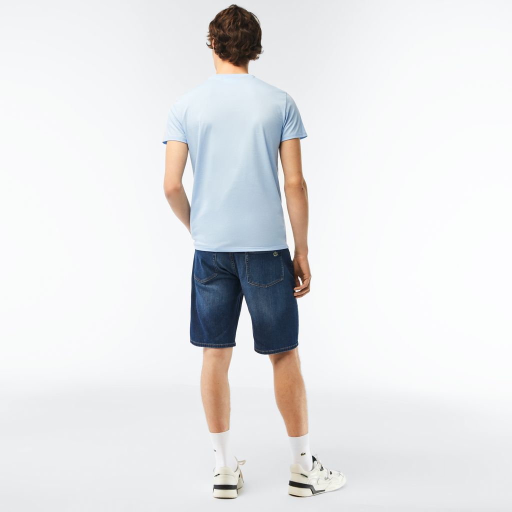 Quần Ngắn Bermuda Lacoste Nam Ôm Dáng Chất Liệu Cotton Denim Co Giãn