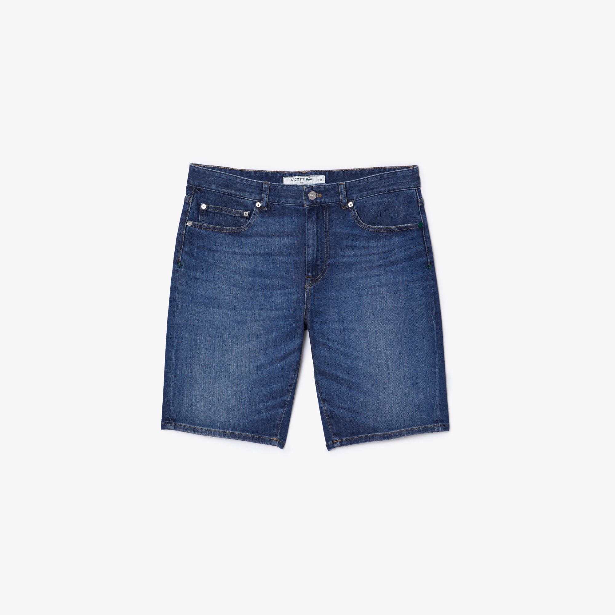 Quần Ngắn Bermuda Lacoste Nam Ôm Dáng Chất Liệu Cotton Denim Co Giãn