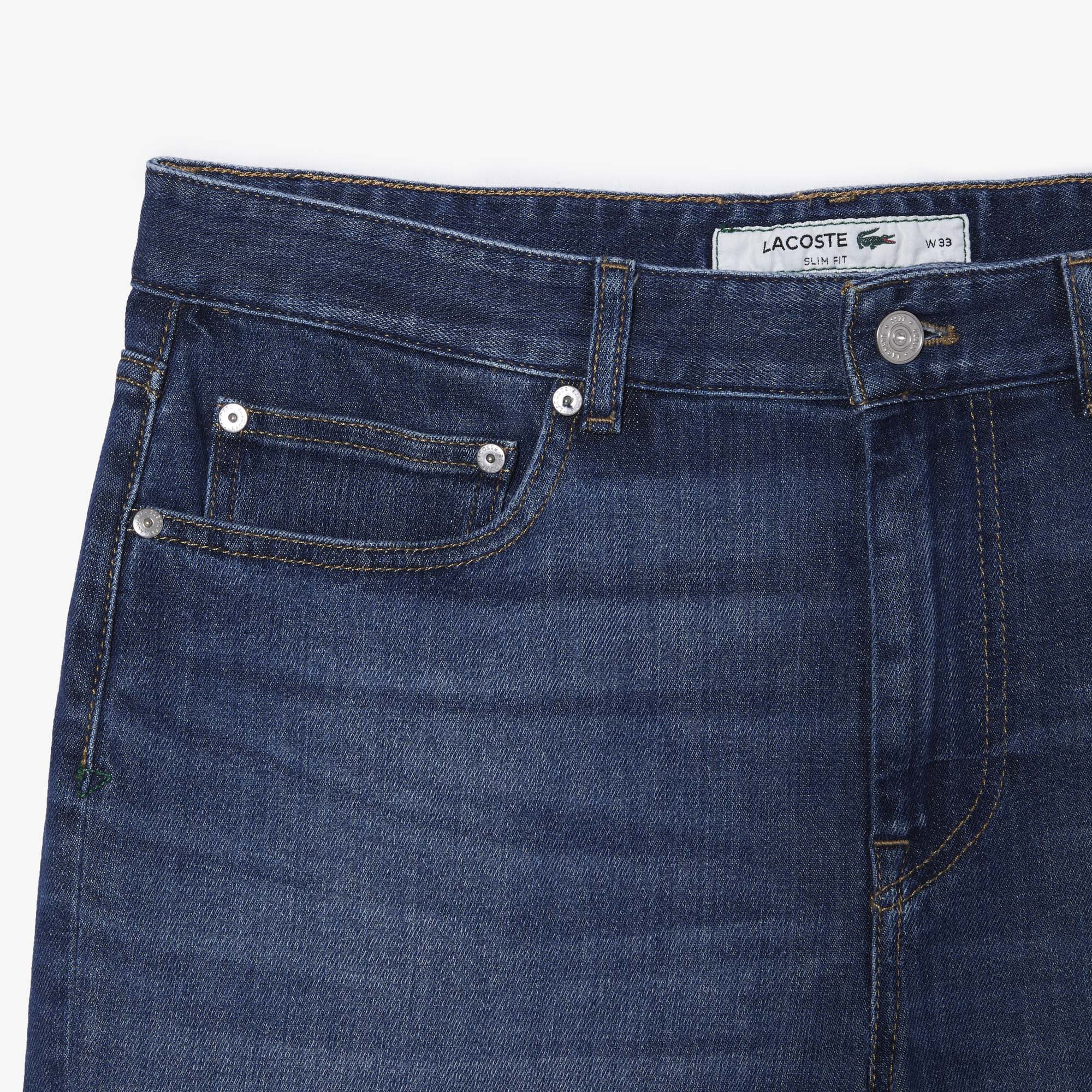 Quần Ngắn Bermuda Lacoste Nam Ôm Dáng Chất Liệu Cotton Denim Co Giãn