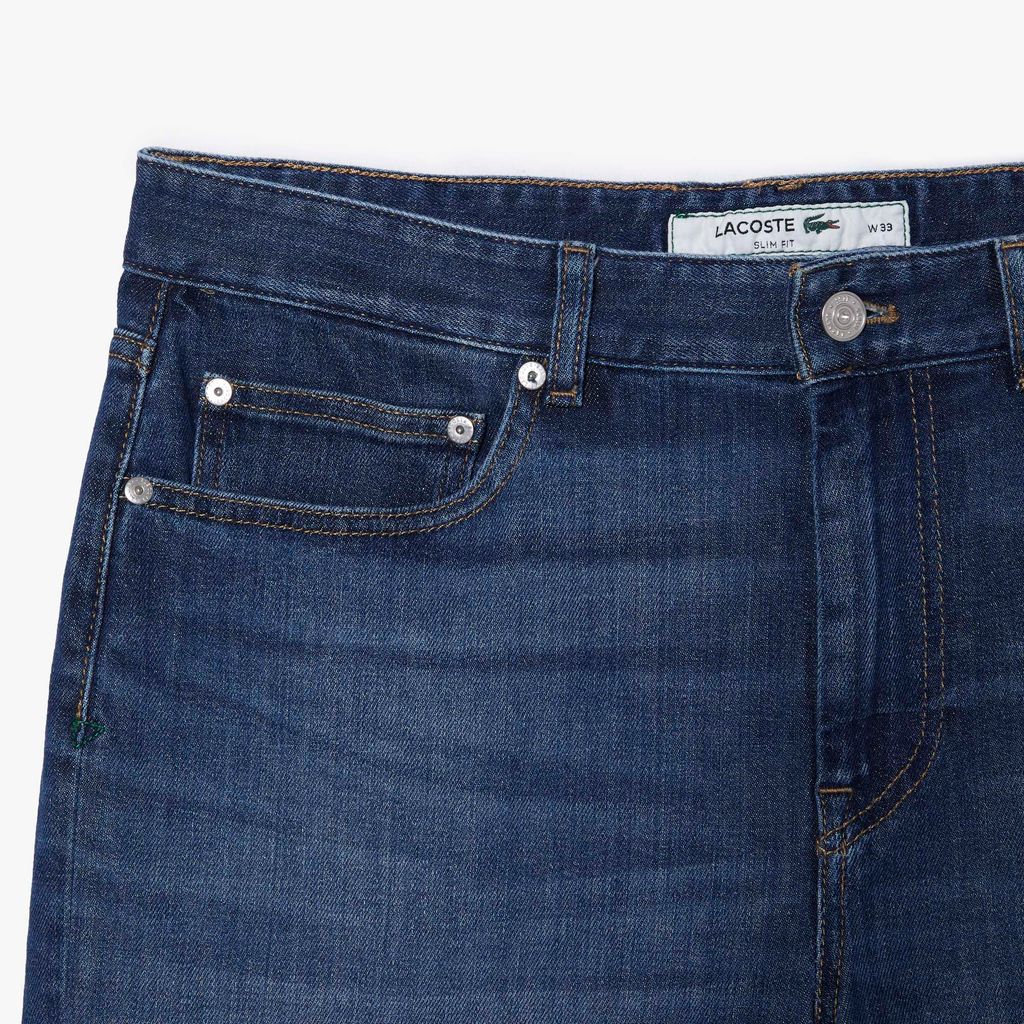 Quần Ngắn Bermuda Lacoste Nam Ôm Dáng Chất Liệu Cotton Denim Co Giãn
