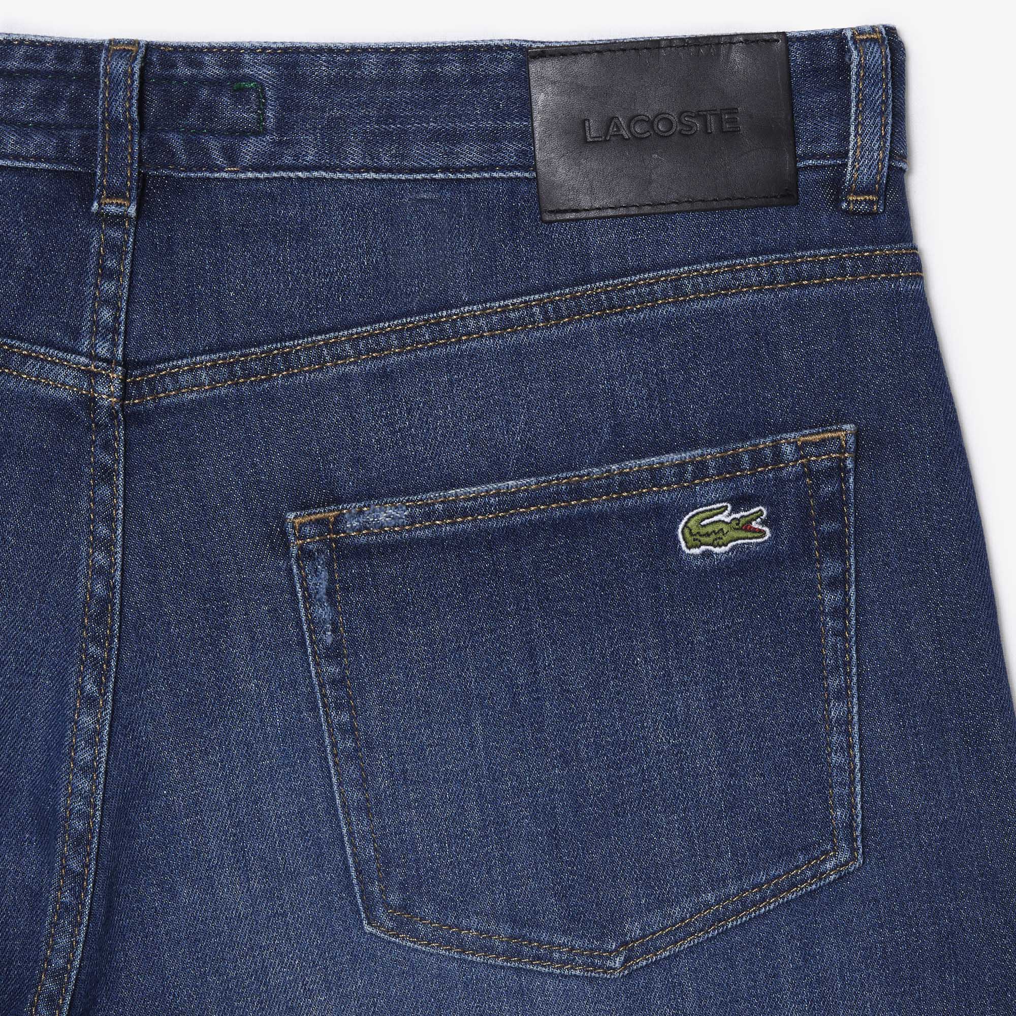 Quần Ngắn Bermuda Lacoste Nam Ôm Dáng Chất Liệu Cotton Denim Co Giãn