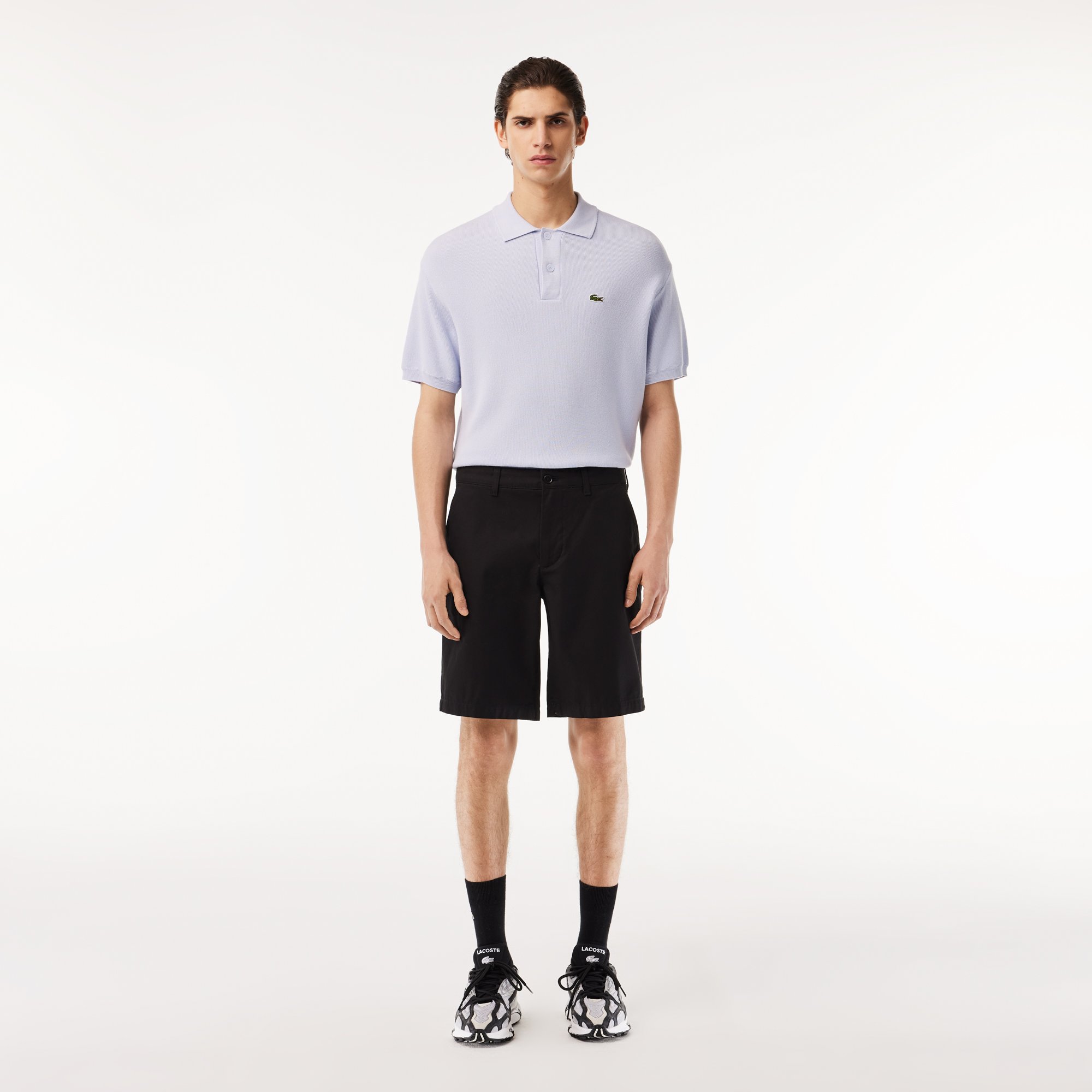 Quần Ngắn Chino Lacoste Nam Ống Suông Chất Liệu Cotton Twill