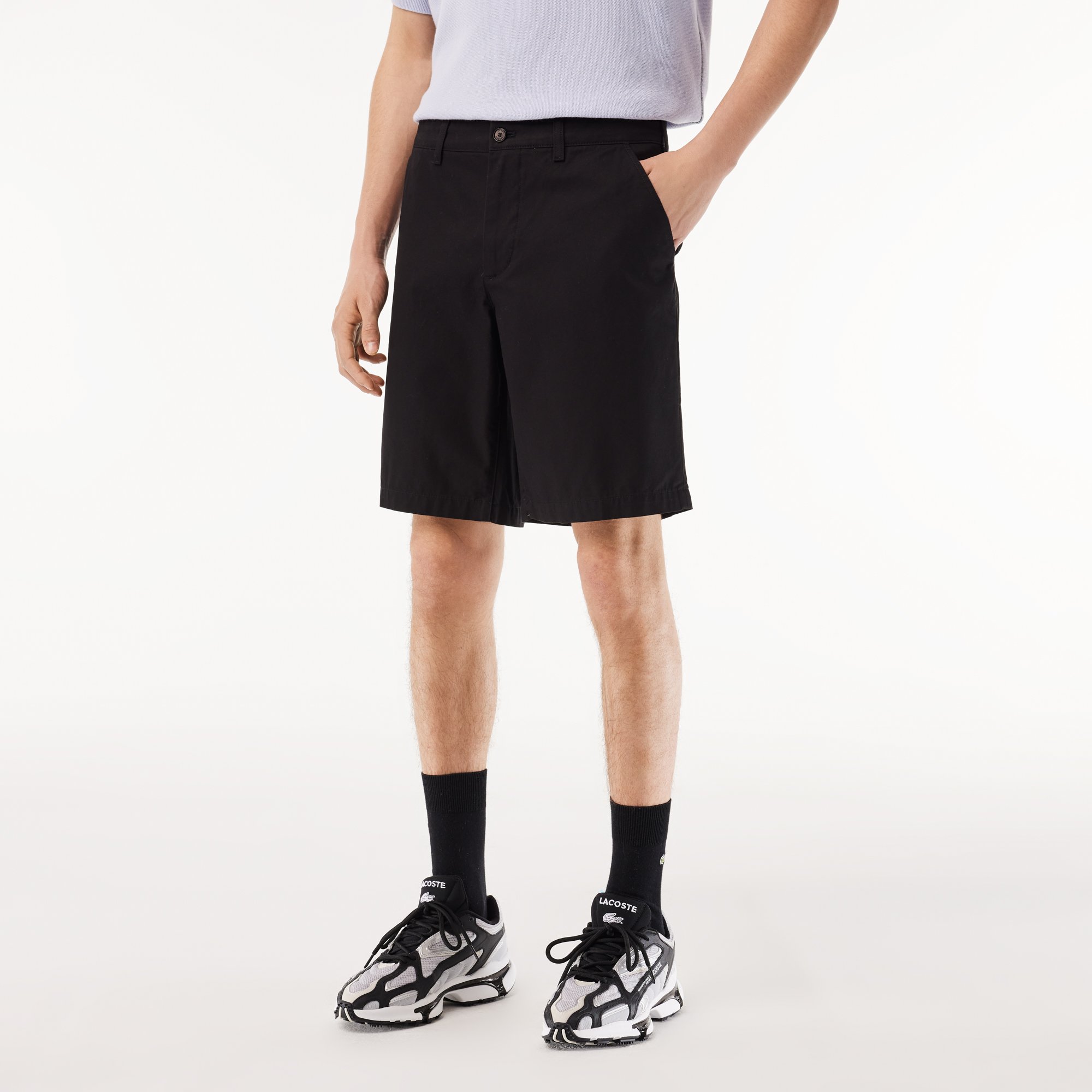 Quần Ngắn Chino Lacoste Nam Ống Suông Chất Liệu Cotton Twill