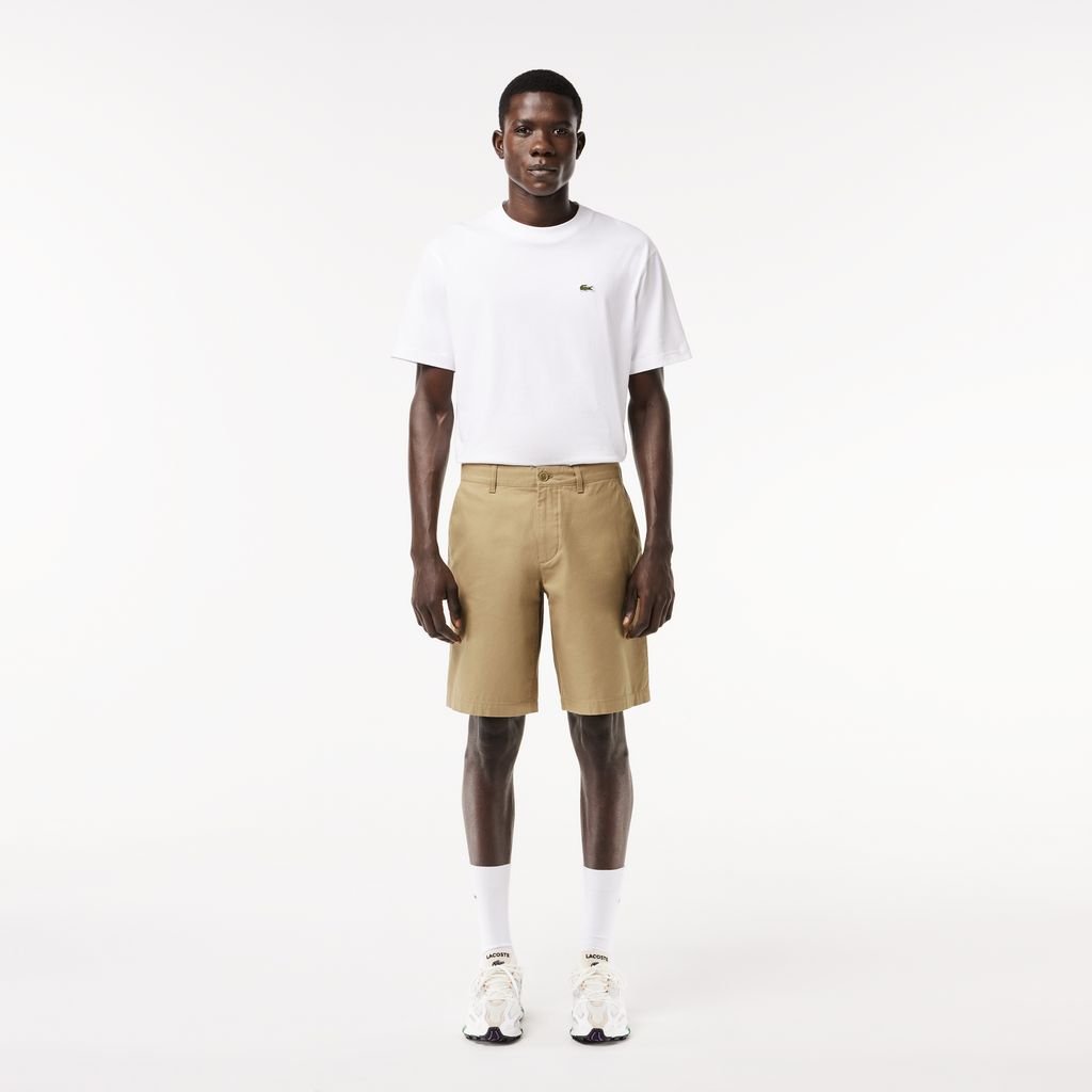 Quần Ngắn Chino Lacoste Nam Ống Suông Chất Liệu Cotton Twill