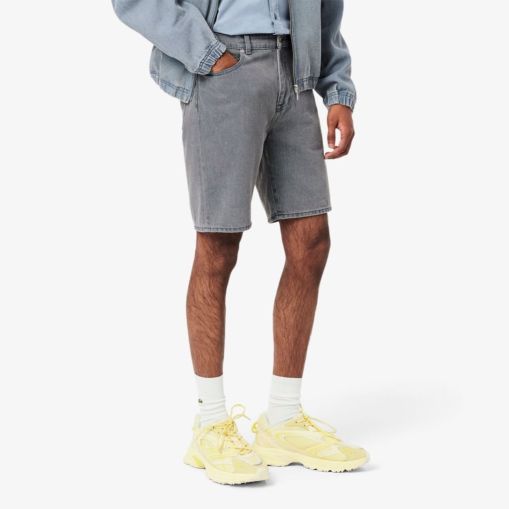 Quần Ngắn Bermuda Lacoste Nam Chất Liệu Denim Nhuộm Hiệu Ứng Washed