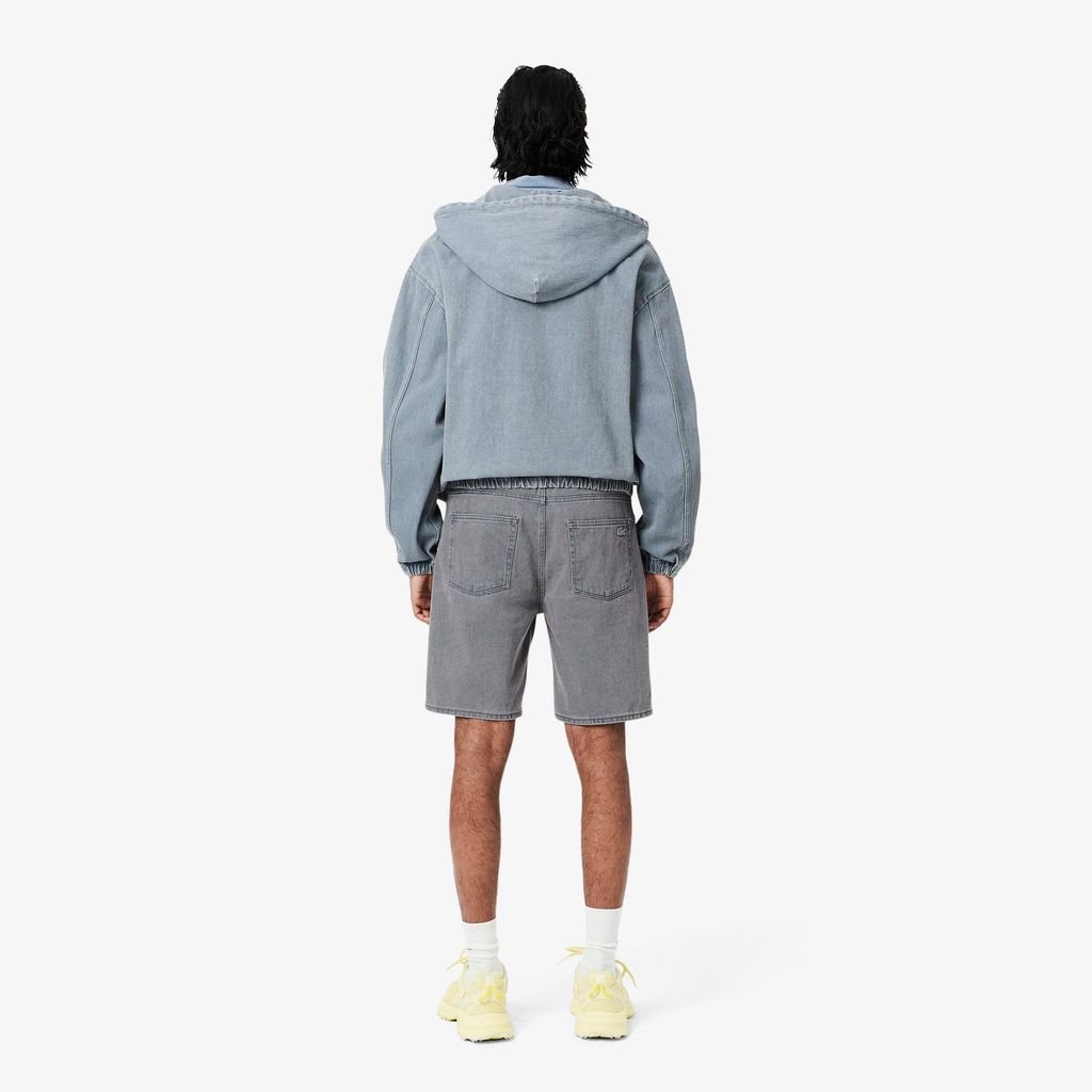 Quần Ngắn Bermuda Lacoste Nam Chất Liệu Denim Nhuộm Hiệu Ứng Washed