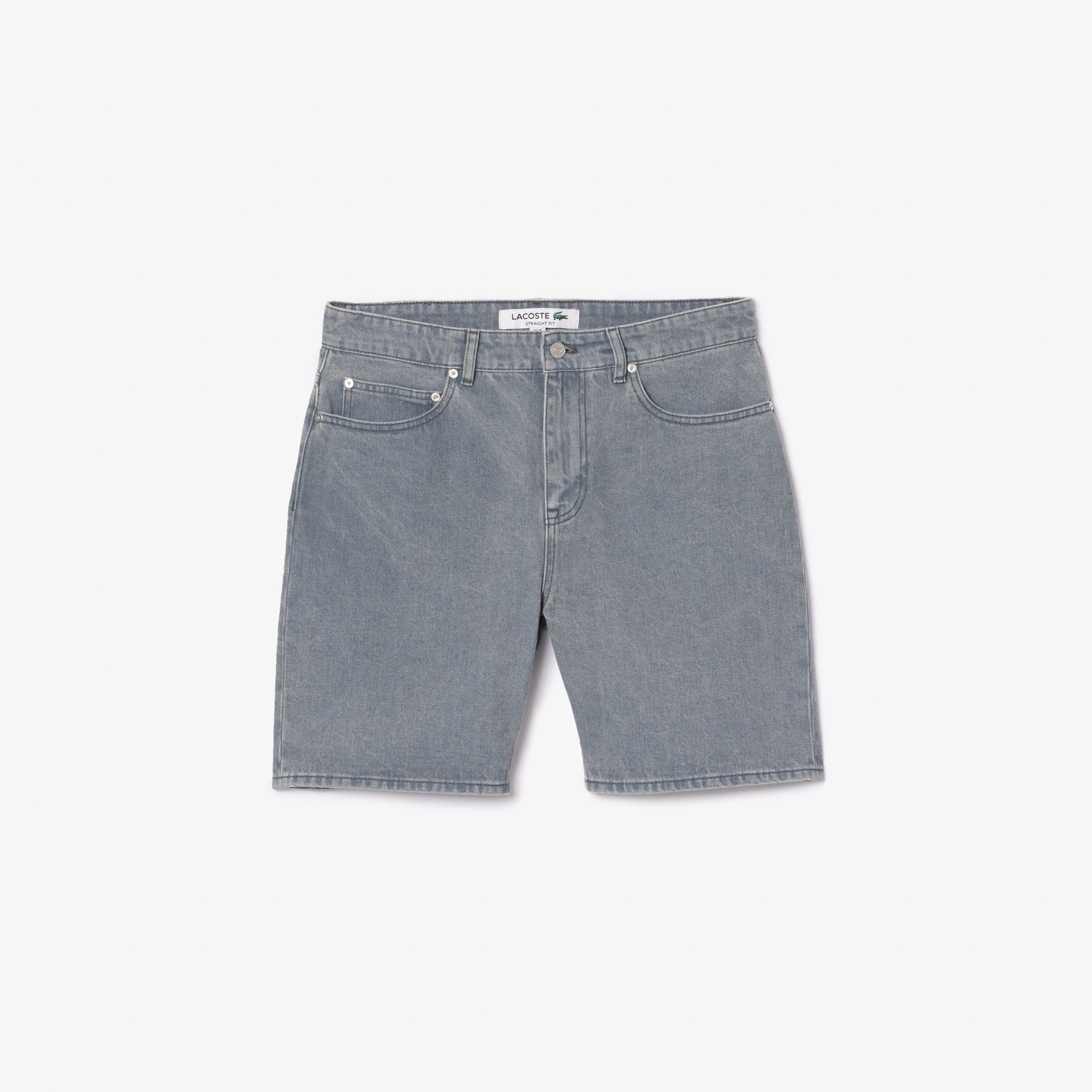 Quần Ngắn Bermuda Lacoste Nam Chất Liệu Denim Nhuộm Hiệu Ứng Washed