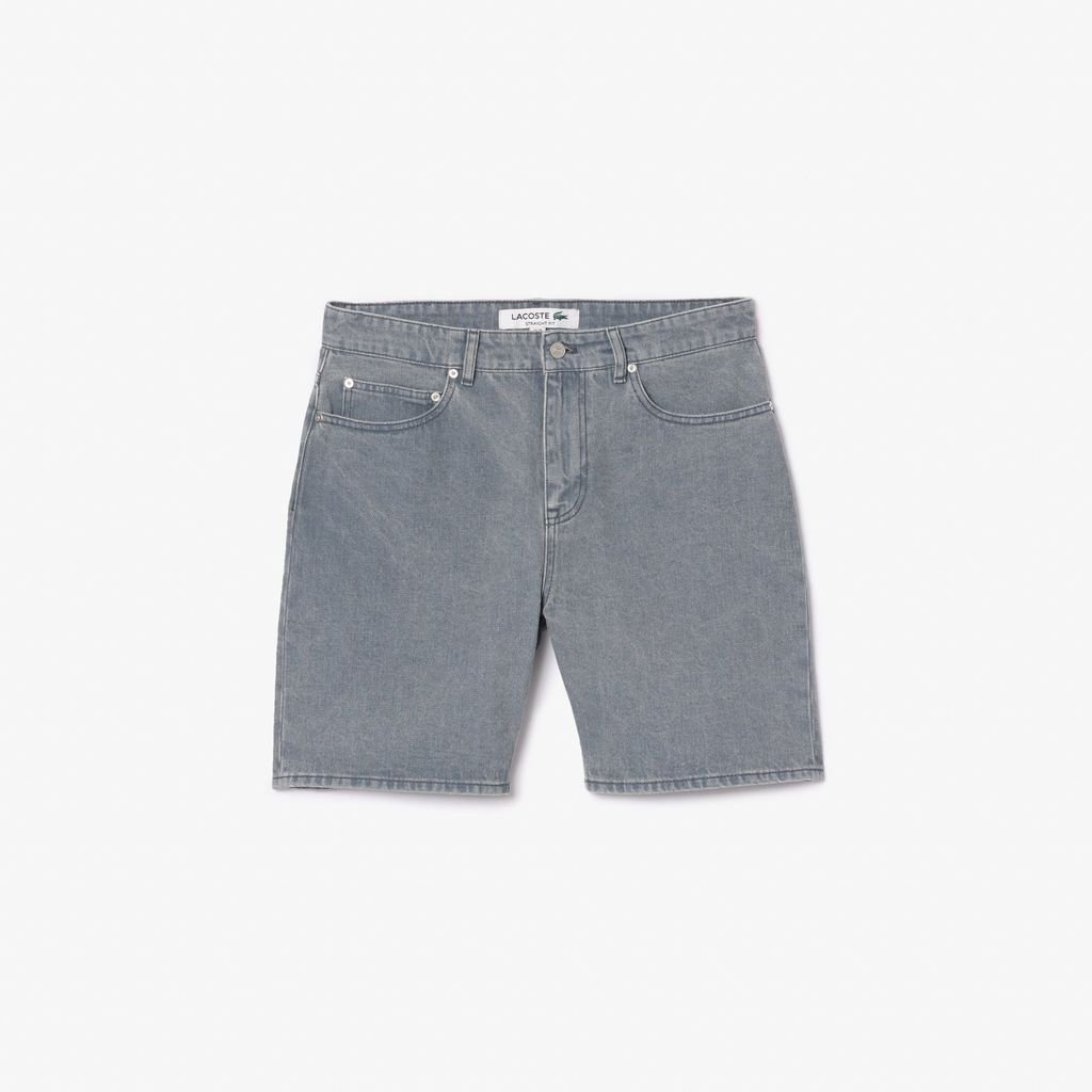 Quần Ngắn Bermuda Lacoste Nam Chất Liệu Denim Nhuộm Hiệu Ứng Washed