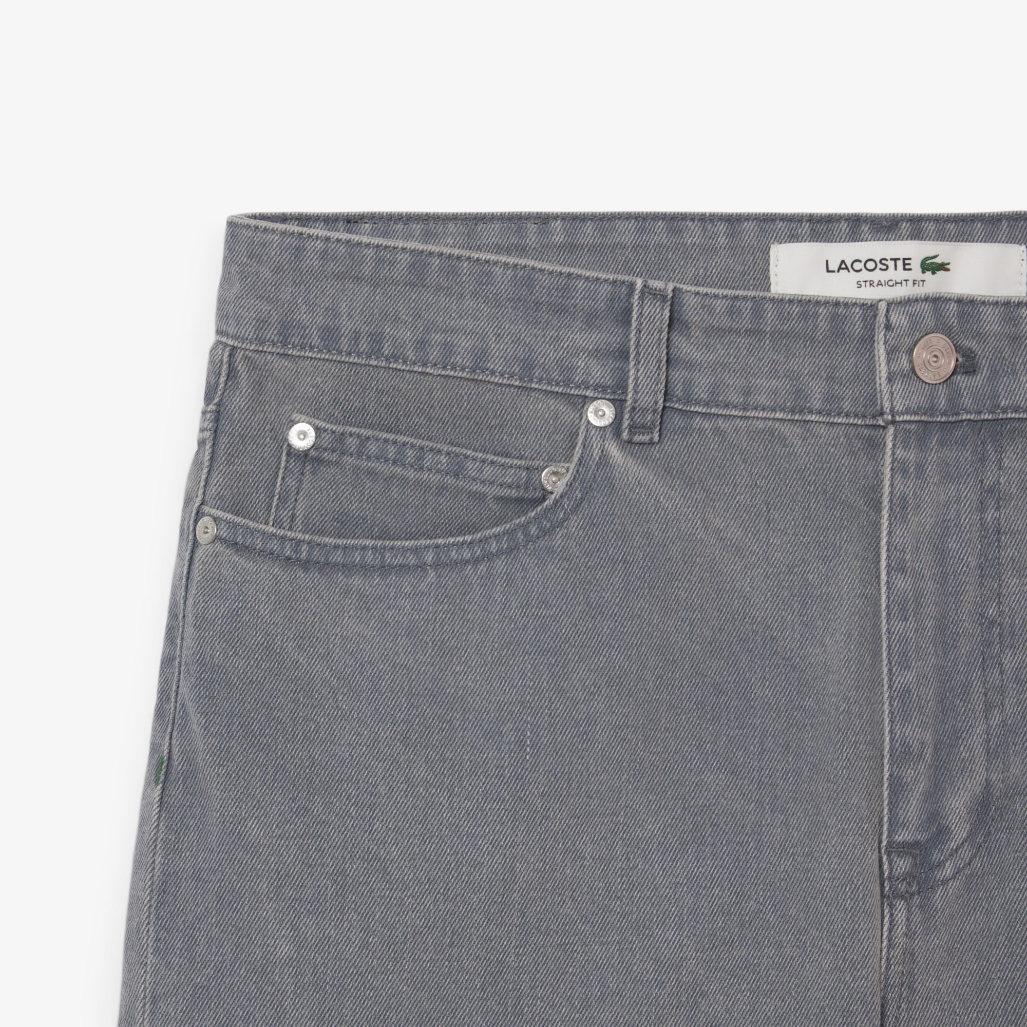 Quần Ngắn Bermuda Lacoste Nam Chất Liệu Denim Nhuộm Hiệu Ứng Washed