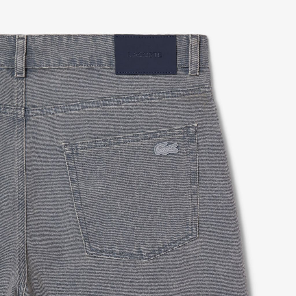 Quần Ngắn Bermuda Lacoste Nam Chất Liệu Denim Nhuộm Hiệu Ứng Washed