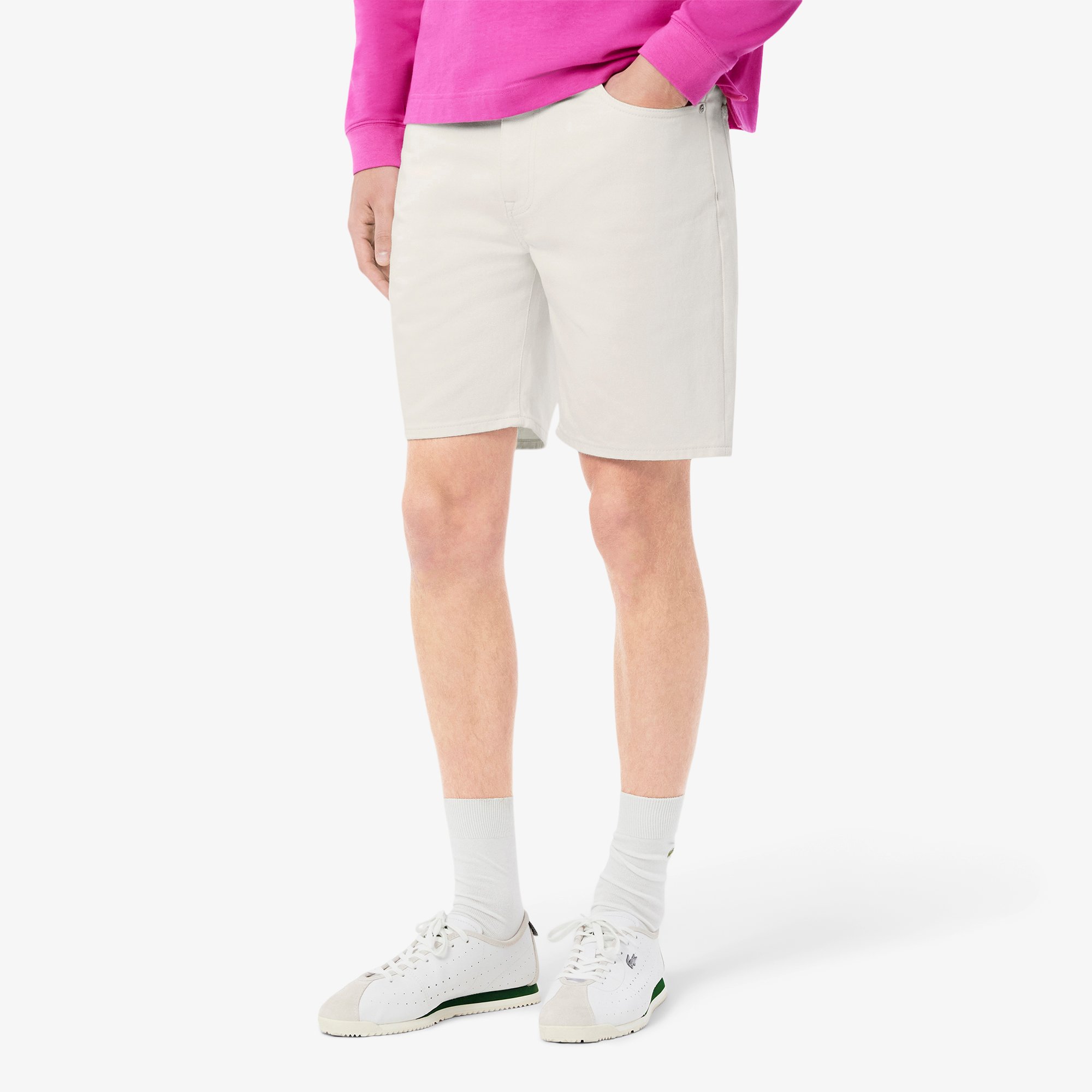 Quần Ngắn Bermuda Lacoste Nam Dáng Thẳng Chất Liệu Denim