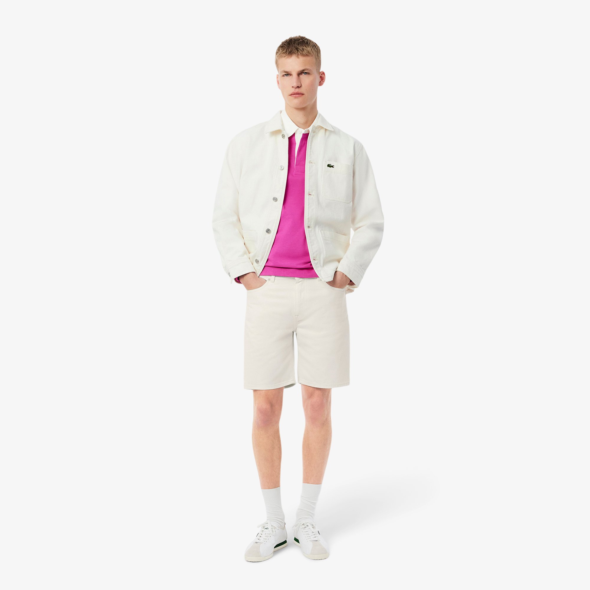 Quần Ngắn Bermuda Lacoste Nam Dáng Thẳng Chất Liệu Denim