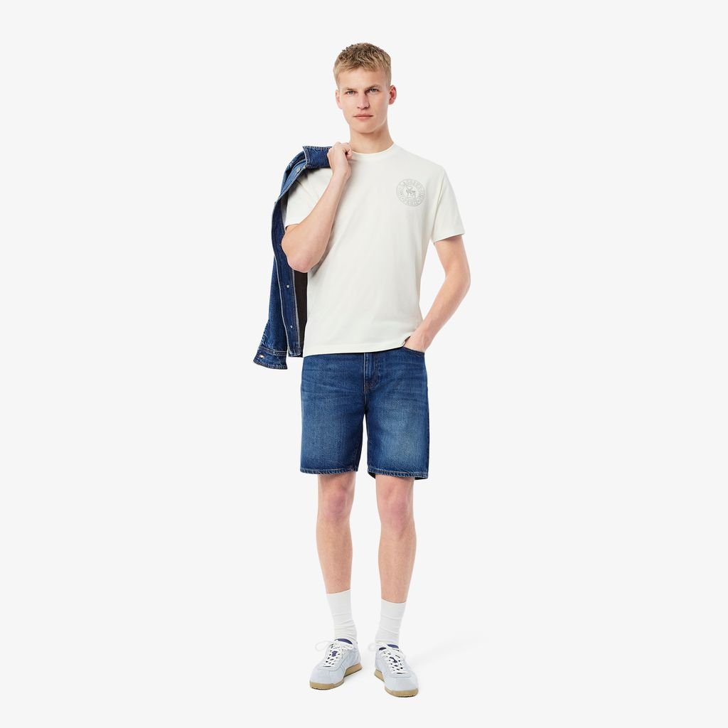 Quần Ngắn Bermuda Lacoste Nam Dáng Thẳng Chất Liệu Denim