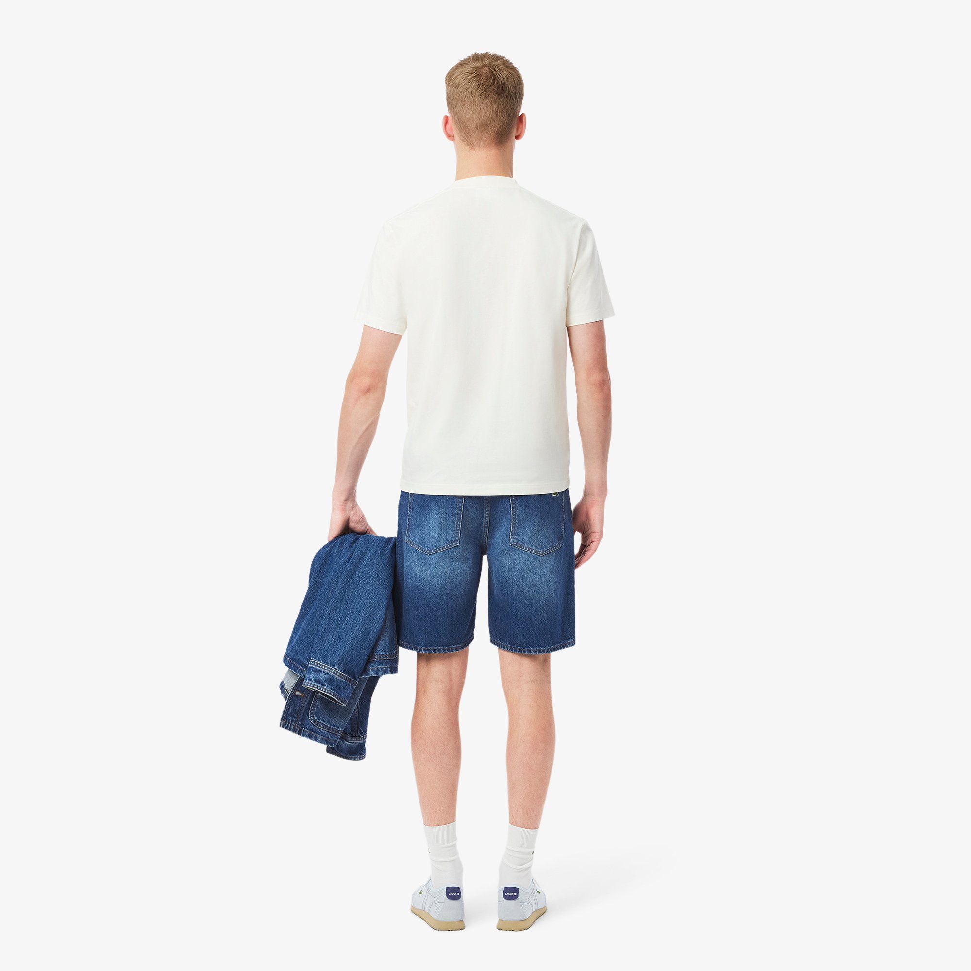 Quần Ngắn Bermuda Lacoste Nam Dáng Thẳng Chất Liệu Denim