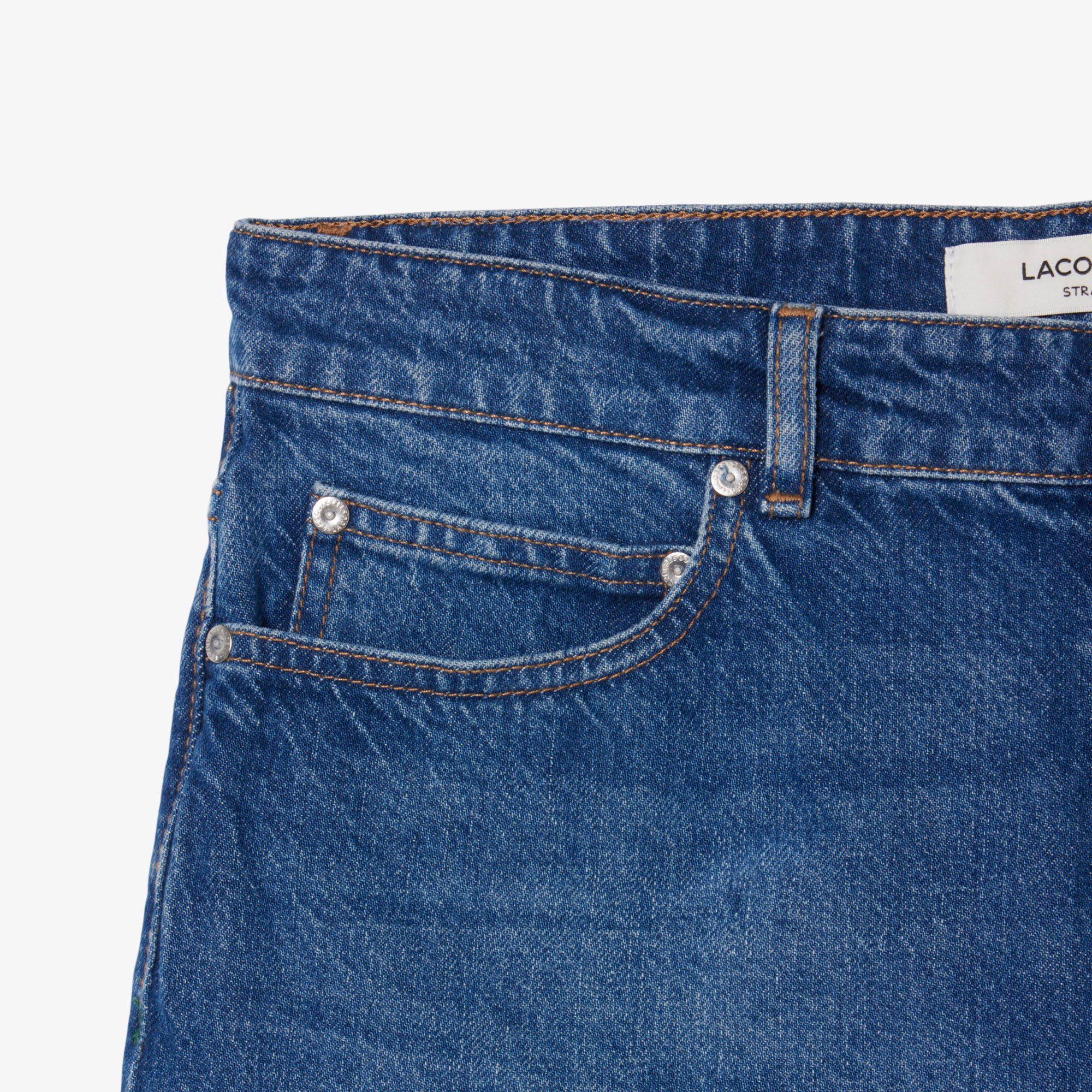 Quần Ngắn Bermuda Lacoste Nam Dáng Thẳng Chất Liệu Denim