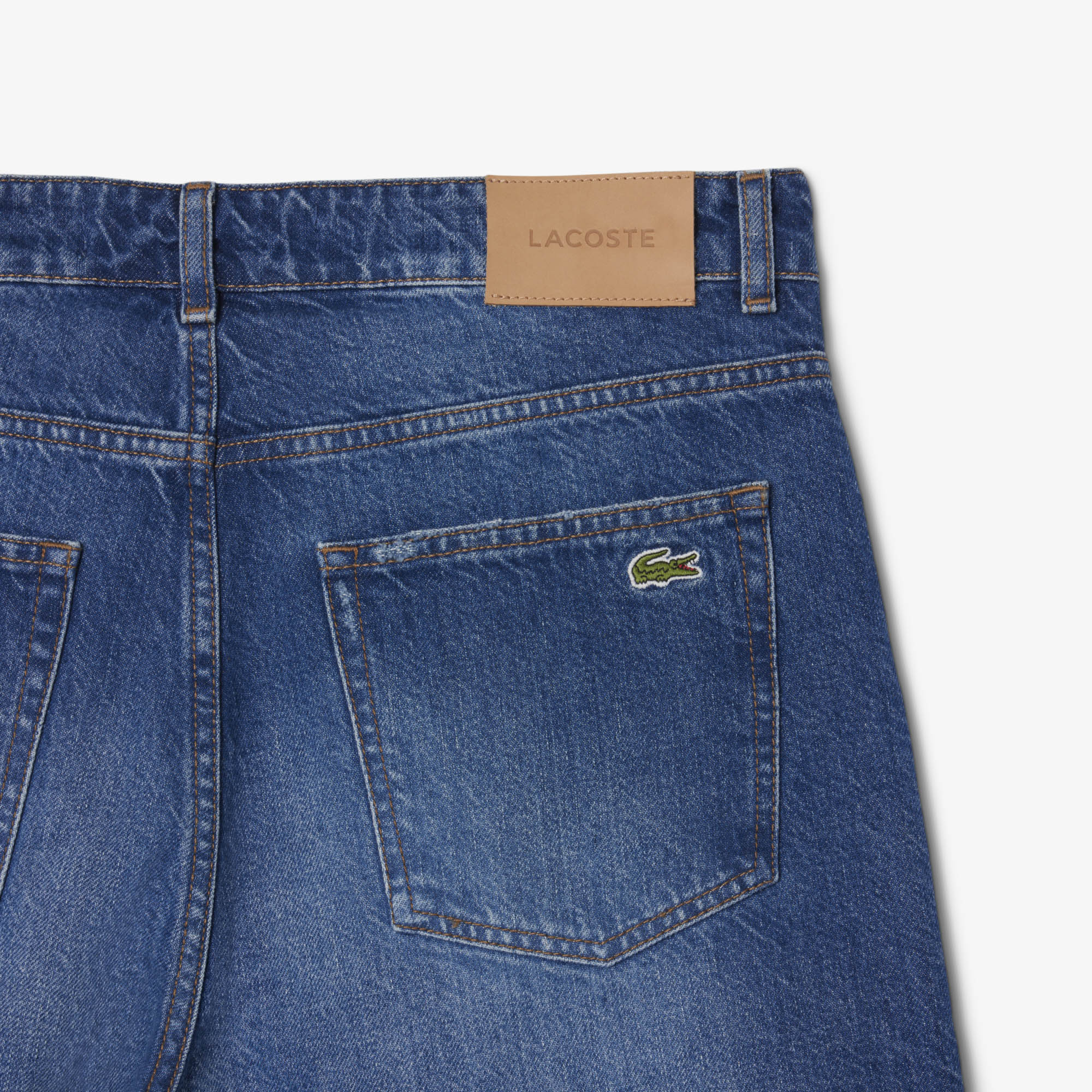Quần Ngắn Bermuda Lacoste Nam Dáng Thẳng Chất Liệu Denim