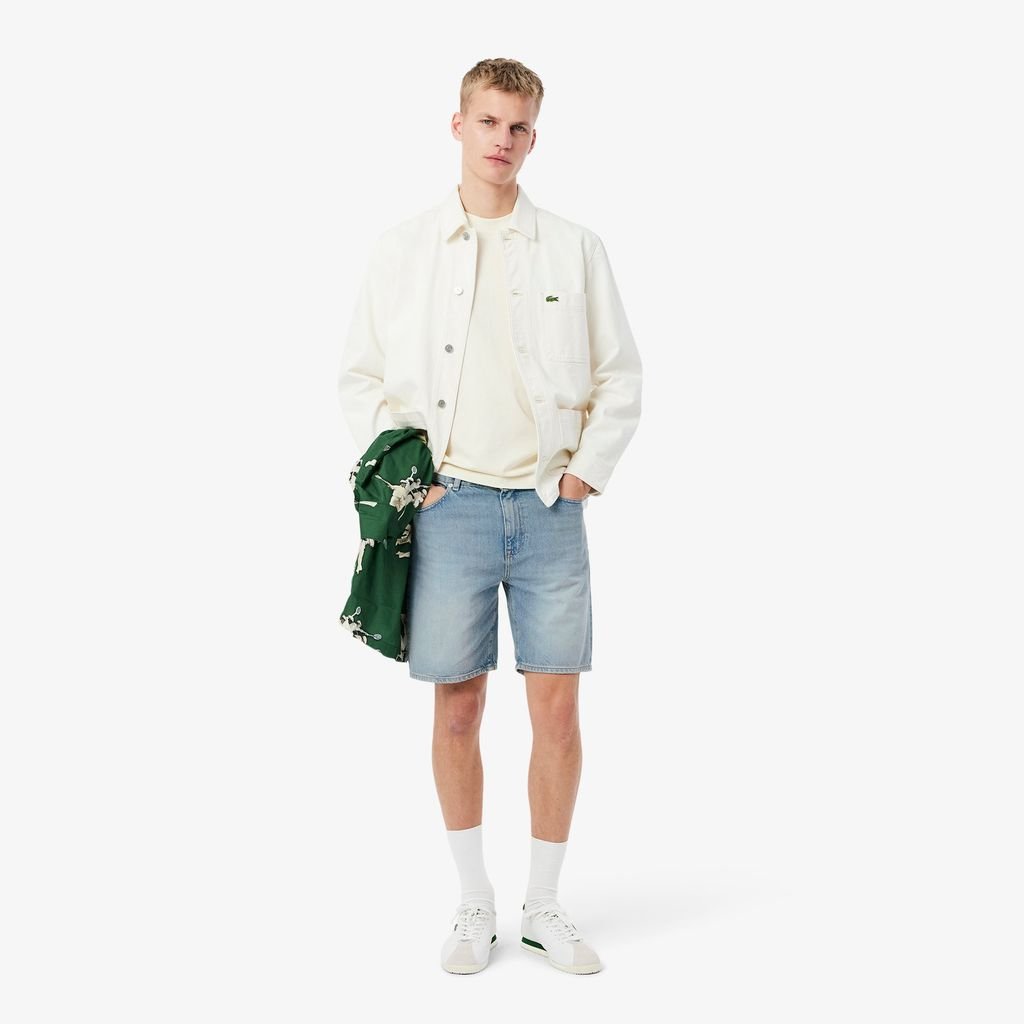 Quần Ngắn Bermuda Lacoste Nam Dáng Thẳng Chất Liệu Denim