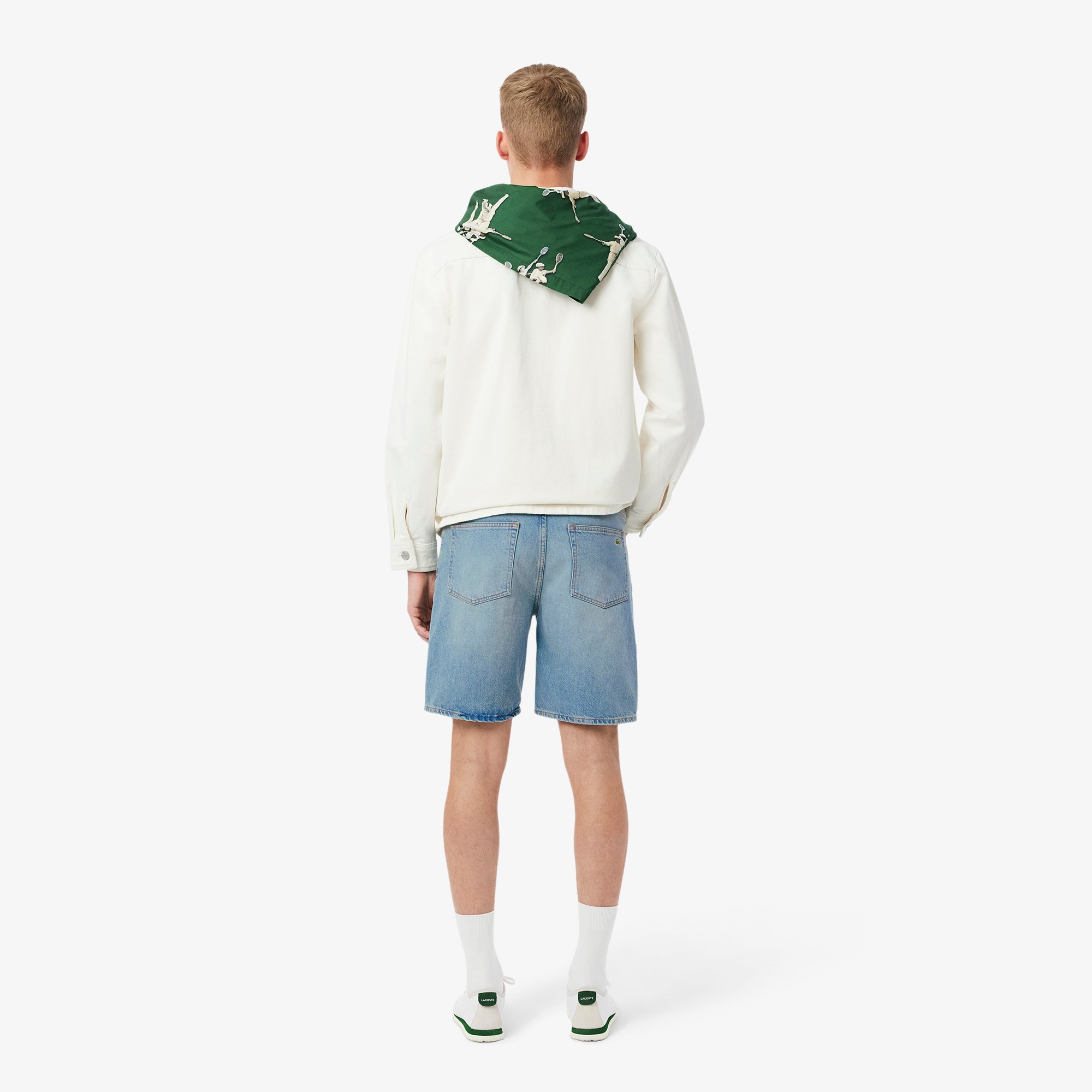 Quần Ngắn Bermuda Lacoste Nam Dáng Thẳng Chất Liệu Denim