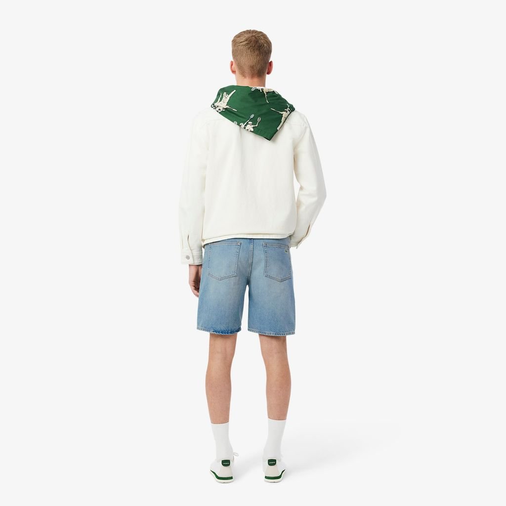 Quần Ngắn Bermuda Lacoste Nam Dáng Thẳng Chất Liệu Denim