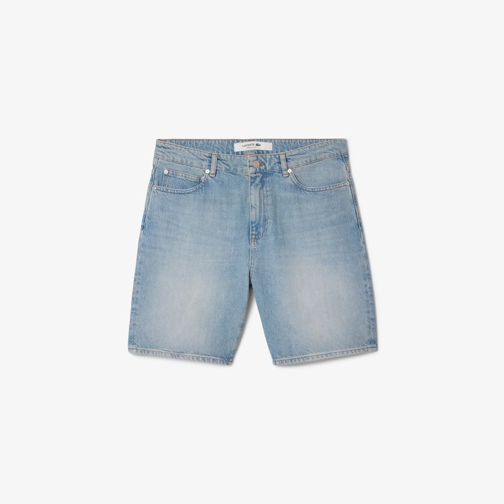 Quần Ngắn Bermuda Lacoste Nam Dáng Thẳng Chất Liệu Denim