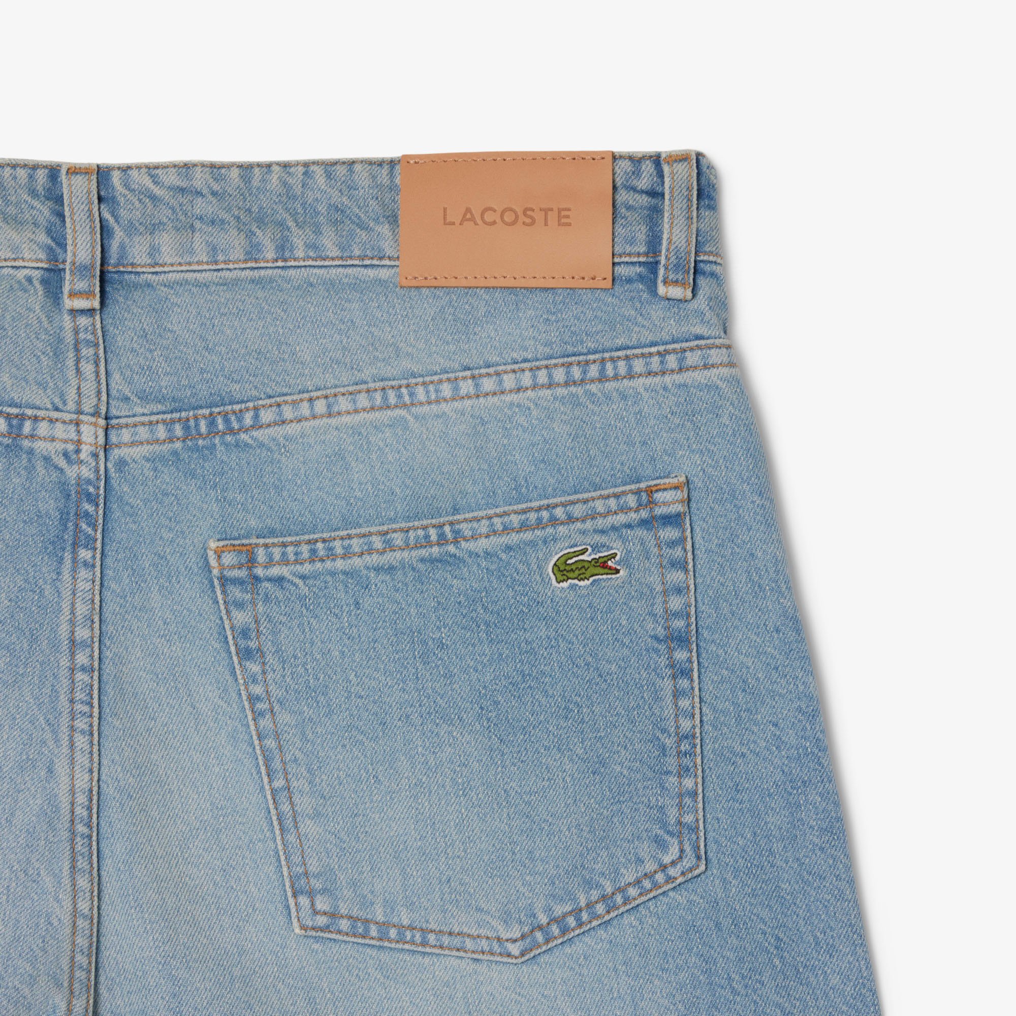 Quần Ngắn Bermuda Lacoste Nam Dáng Thẳng Chất Liệu Denim