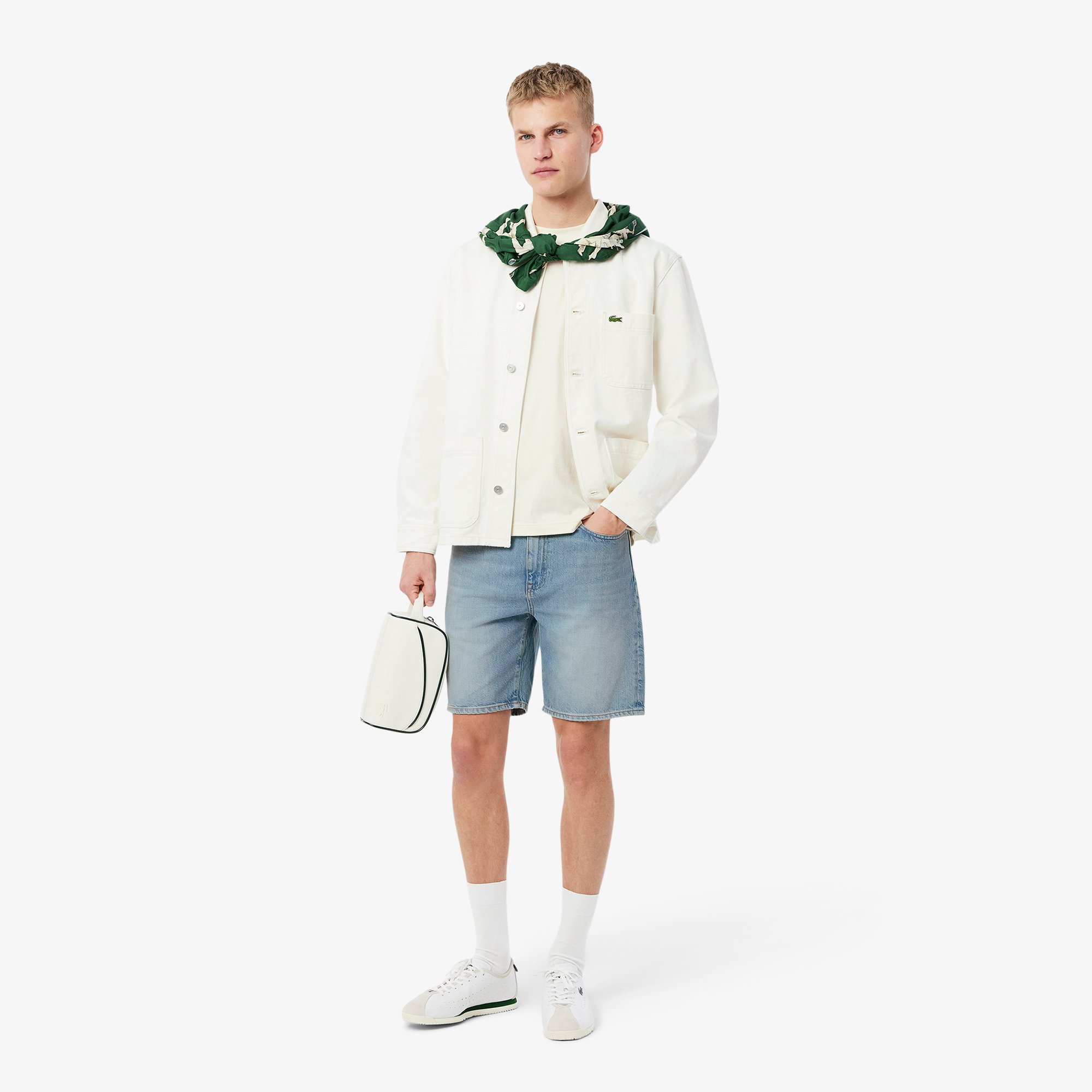 Quần Ngắn Bermuda Lacoste Nam Dáng Thẳng Chất Liệu Denim