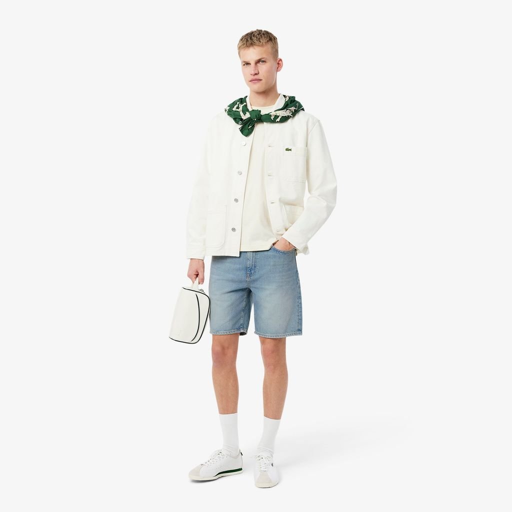 Quần Ngắn Bermuda Lacoste Nam Dáng Thẳng Chất Liệu Denim
