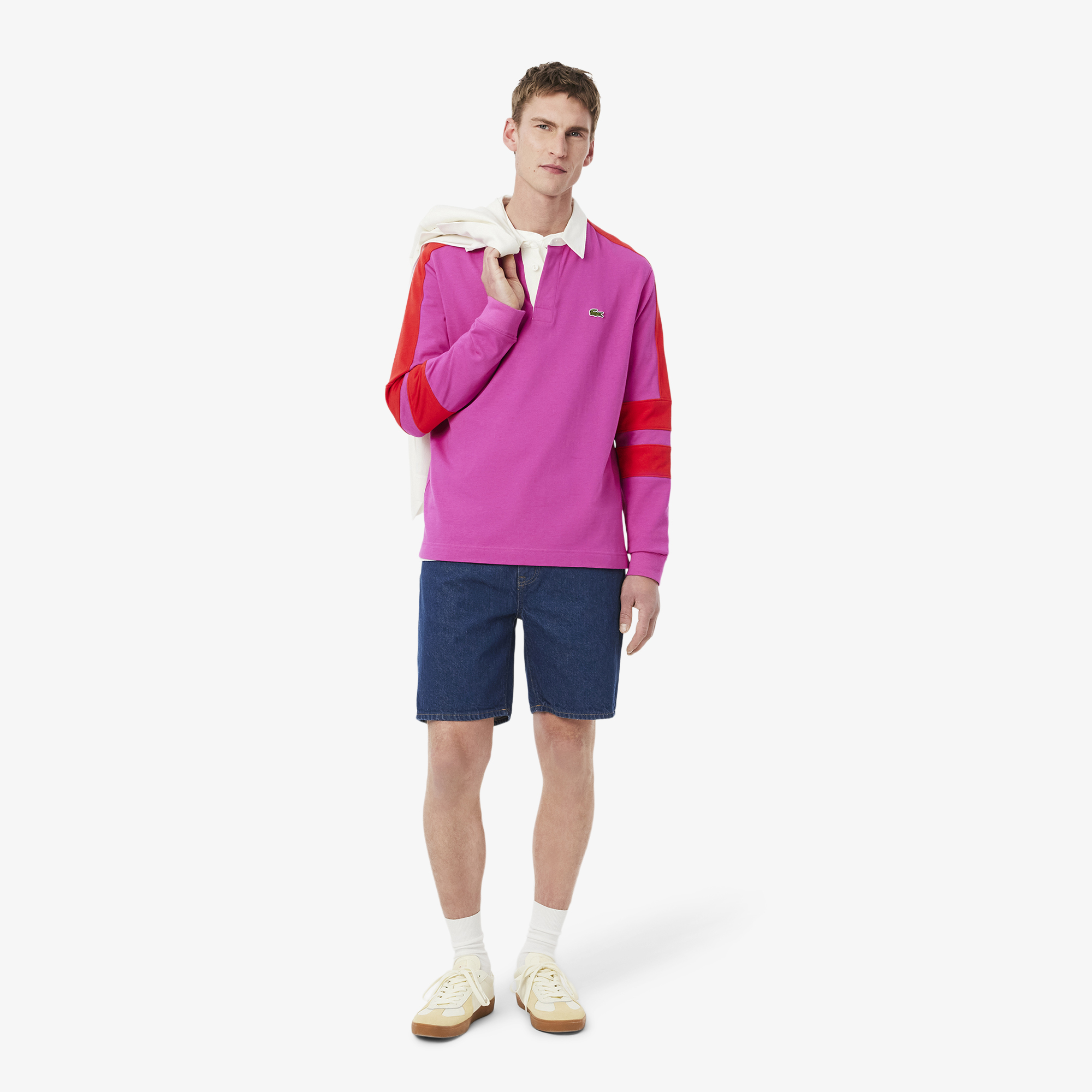 Quần Ngắn Bermuda Lacoste Nam Dáng Thẳng Chất Liệu Denim
