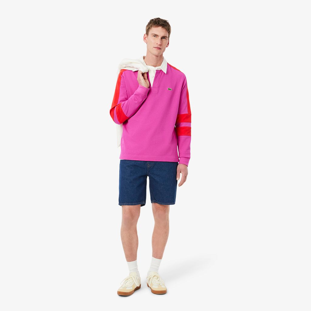 Quần Ngắn Bermuda Lacoste Nam Dáng Thẳng Chất Liệu Denim