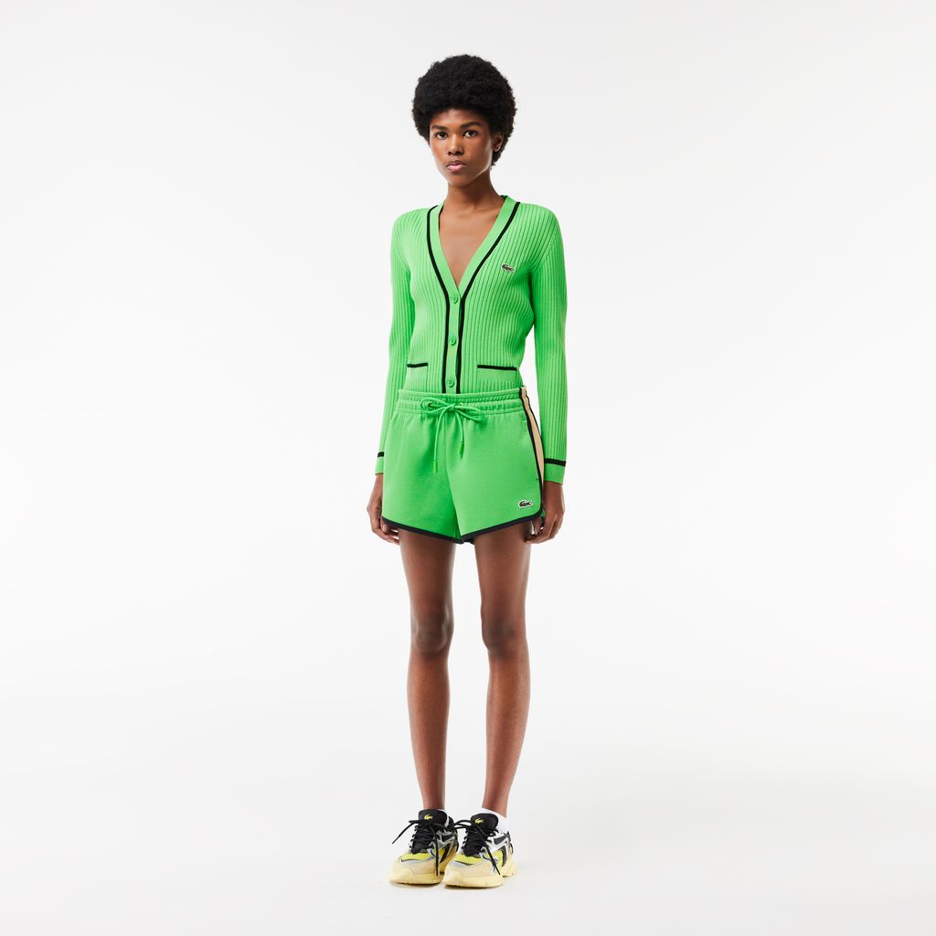 Quần Ngắn Lacoste Nữ Piqué Có Đường Viền Phối Màu