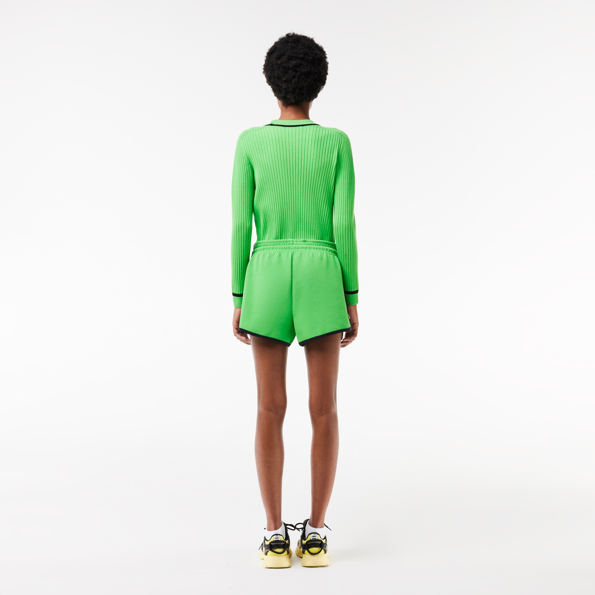 Quần Ngắn Lacoste Nữ Piqué Có Đường Viền Phối Màu