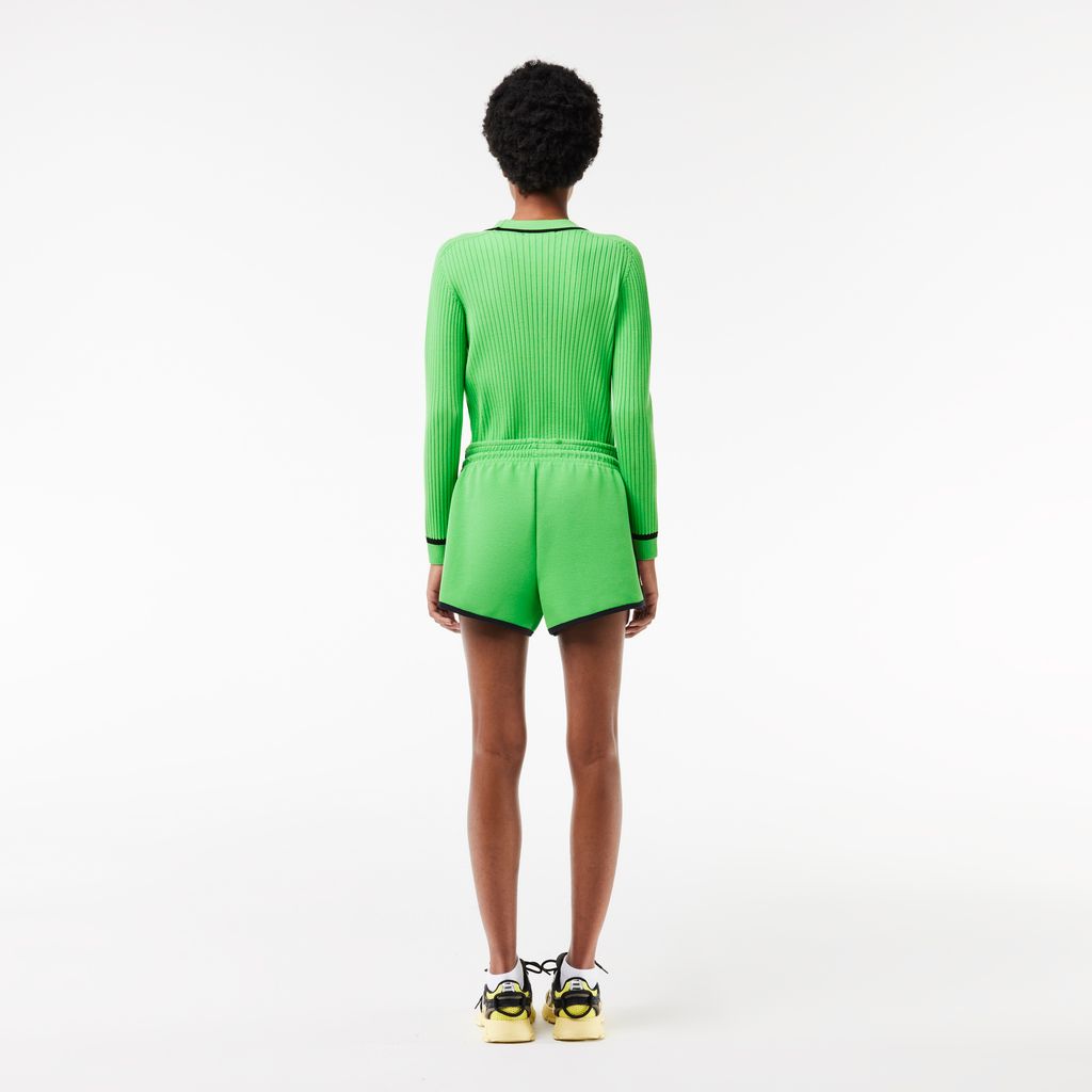 Quần Ngắn Lacoste Nữ Piqué Có Đường Viền Phối Màu