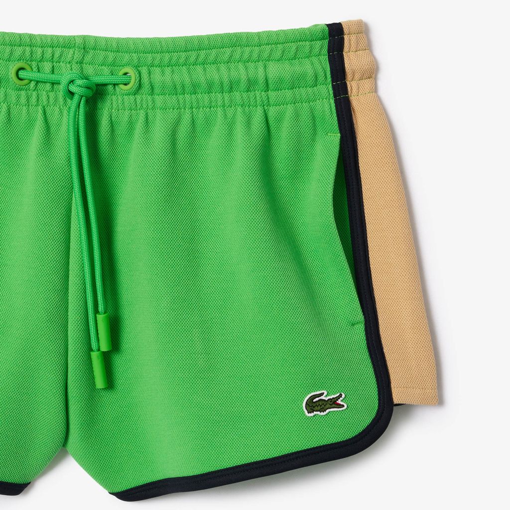 Quần Ngắn Lacoste Nữ Piqué Có Đường Viền Phối Màu