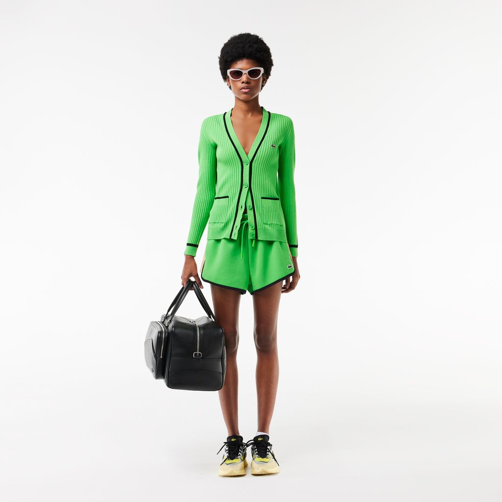 Quần Ngắn Lacoste Nữ Piqué Có Đường Viền Phối Màu