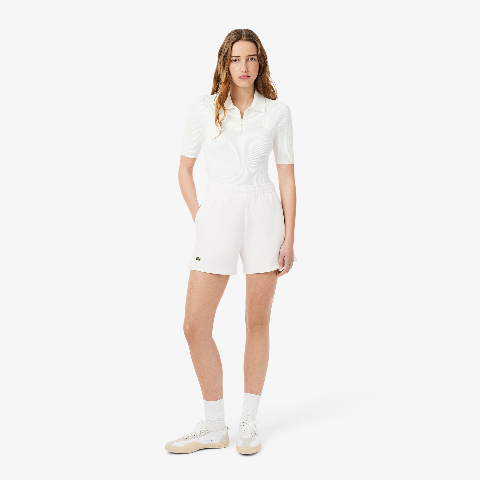 Quần Ngắn Lacoste Nữ Chất Liệu Piqué Hai Mặt