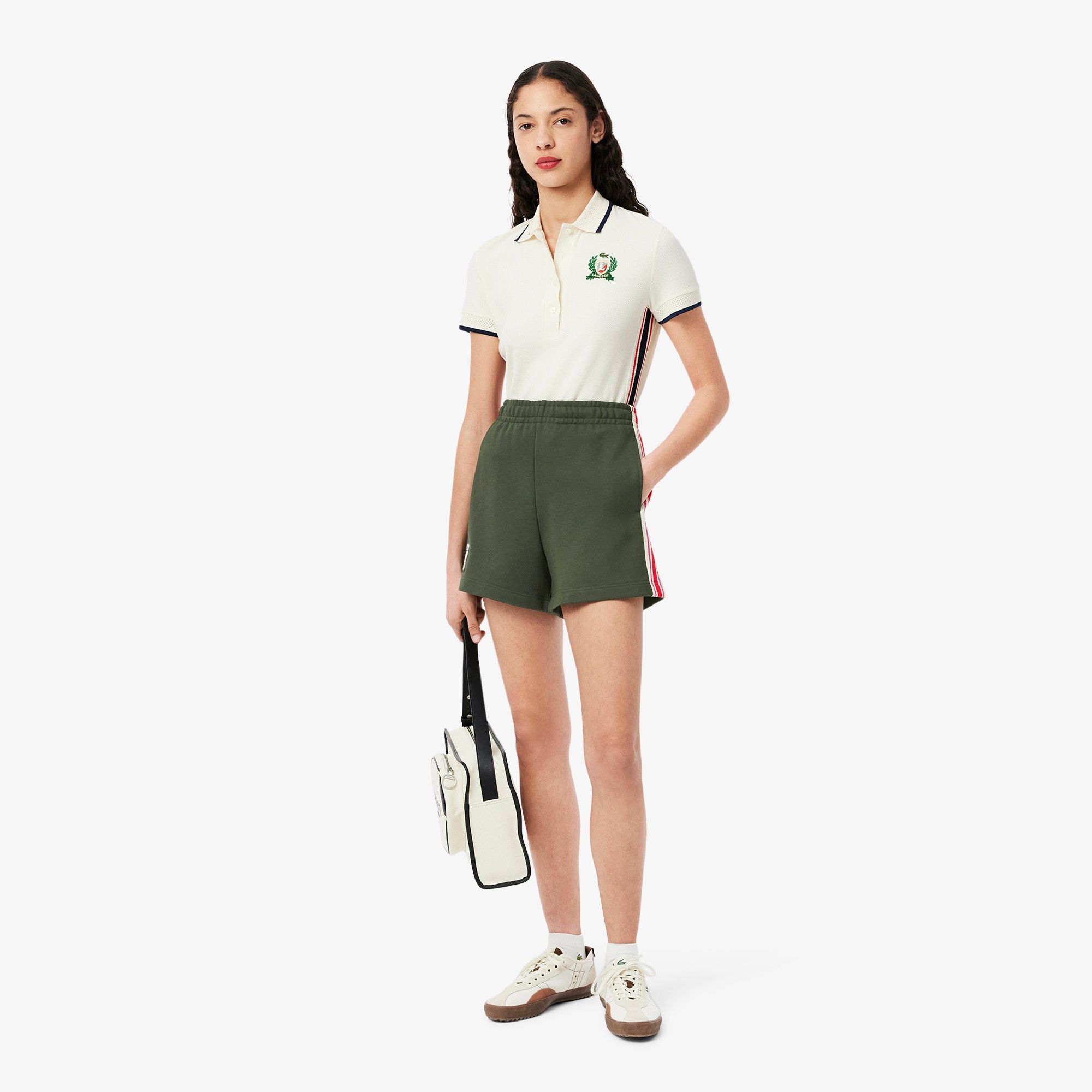 Quần Ngắn Lacoste Nữ Chất Liệu Nỉ Sản Xuất Tại Pháp