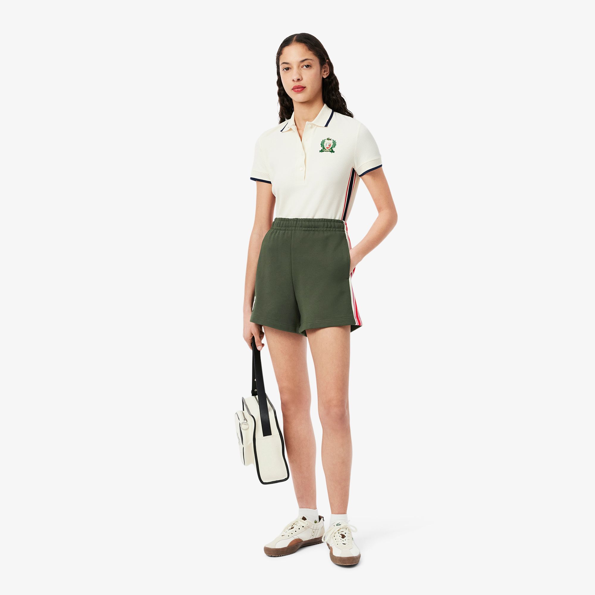 Quần Ngắn Lacoste Nữ Chất Liệu Nỉ Sản Xuất Tại Pháp