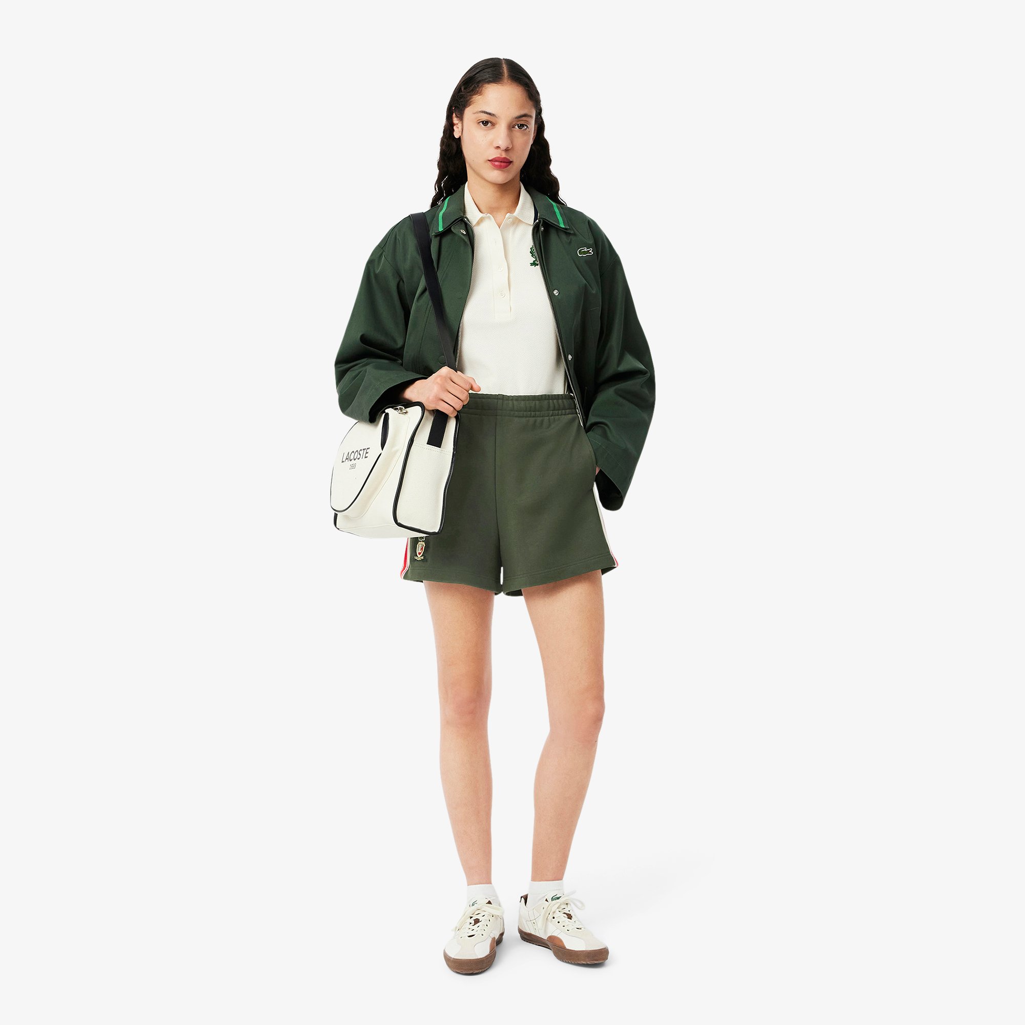 Quần Ngắn Lacoste Nữ Chất Liệu Nỉ Sản Xuất Tại Pháp