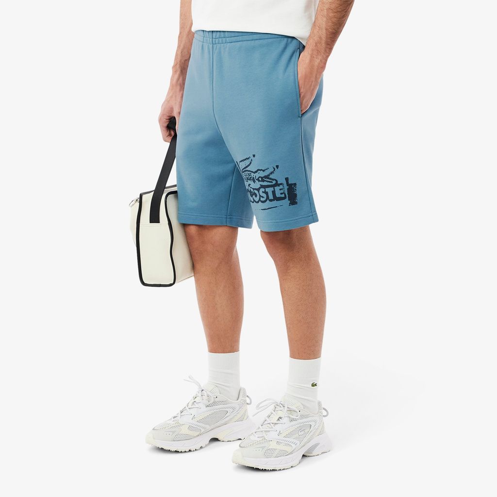 Quần Ngắn Lacoste Nam Chất Liệu Nỉ Cotton Họa Tiết Graphic