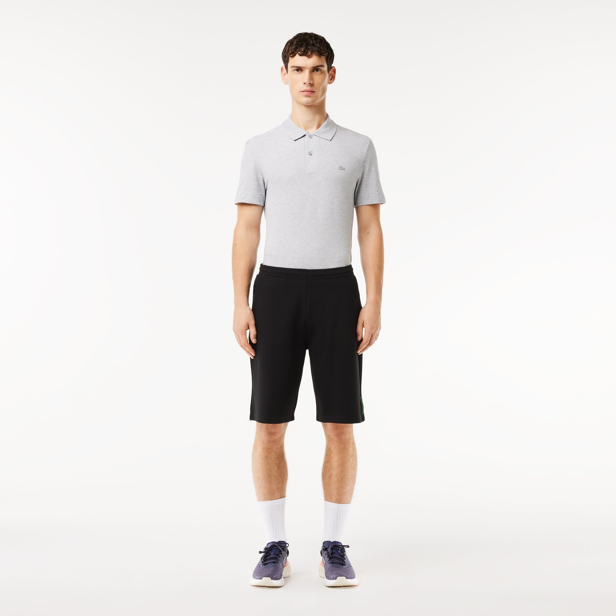Quần Ngắn Lacoste Nam Dáng Suông Chất Liệu Cotton Co Giãn