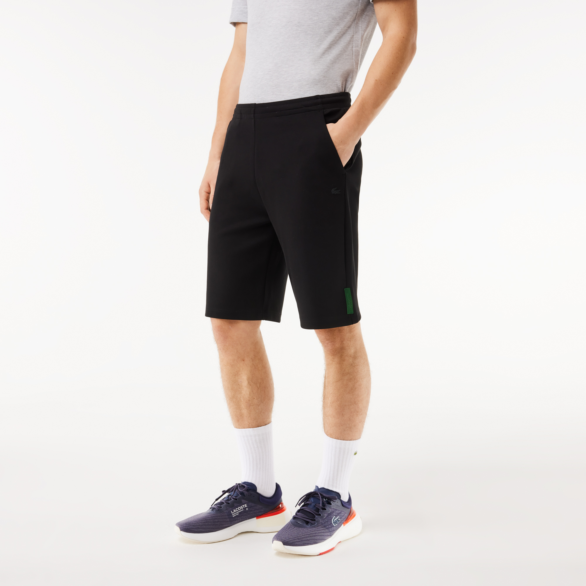 Quần Ngắn Lacoste Nam Dáng Suông Chất Liệu Cotton Co Giãn